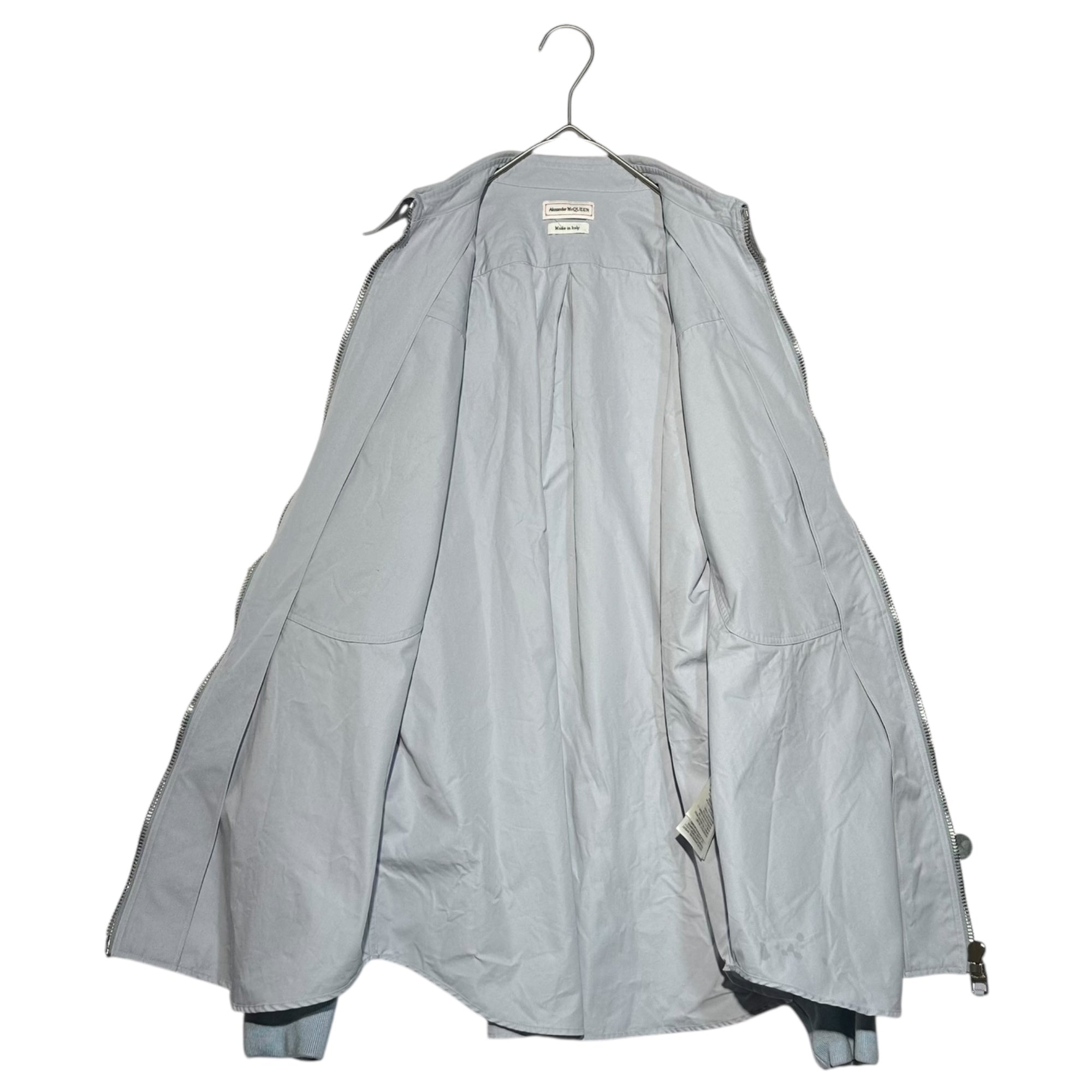 ALEXANDER MCQUEEN(アレキサンダーマックイーン) 2021s zip up long sleeve shirt jacket ジップアップ 長袖 シャツ ジャケット C-JP54-2021-1570-0221 M~L程度 ライトブルー