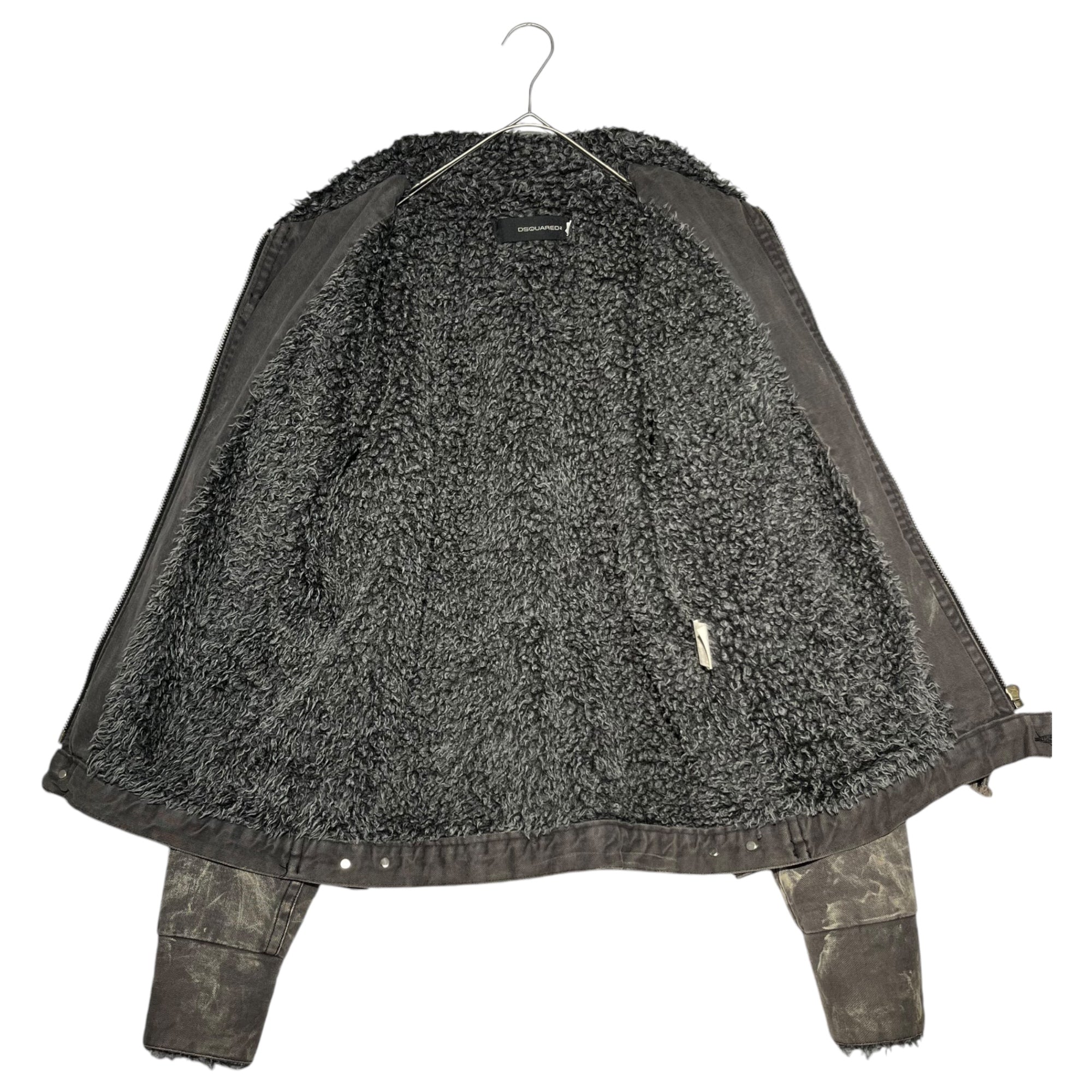 DSQUARED2(ディースクエアード) 00's Boa zip denim jacket ボア ジップ デニム ジャケット T5H08F8 48(L程度) ブラック Y2K