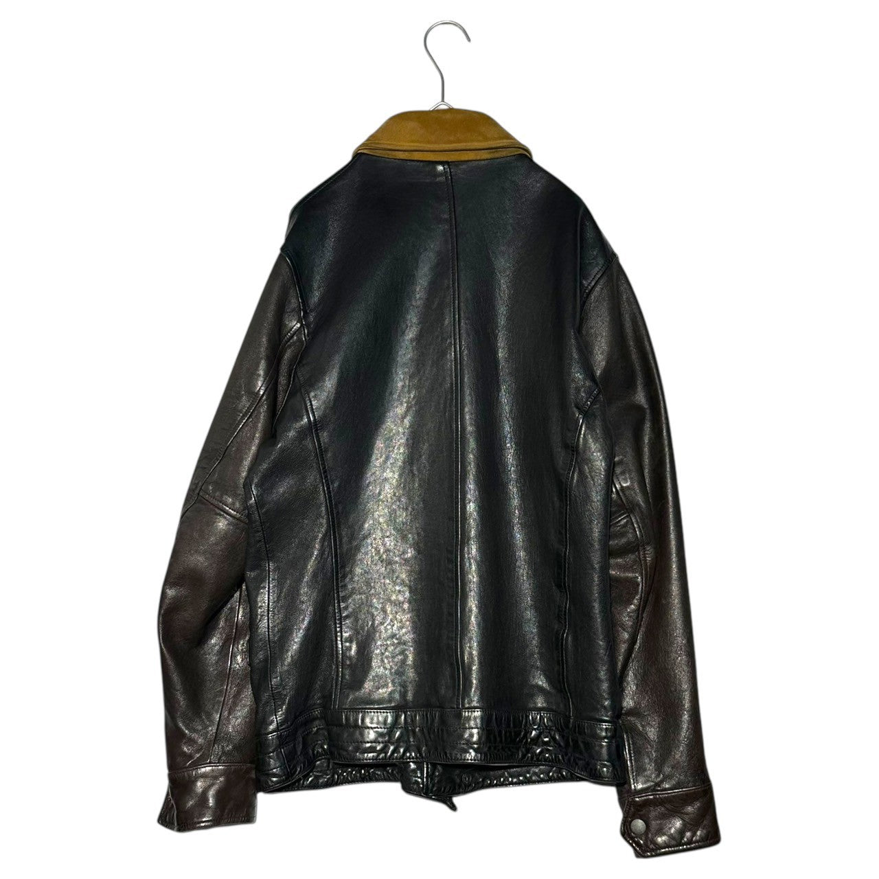 glamb(グラム) Switching Single Leather Riders Jacket 切替 シングル レザー ライダース ジャケット 2(M程度) ブラック×ベージュ×ブラウン