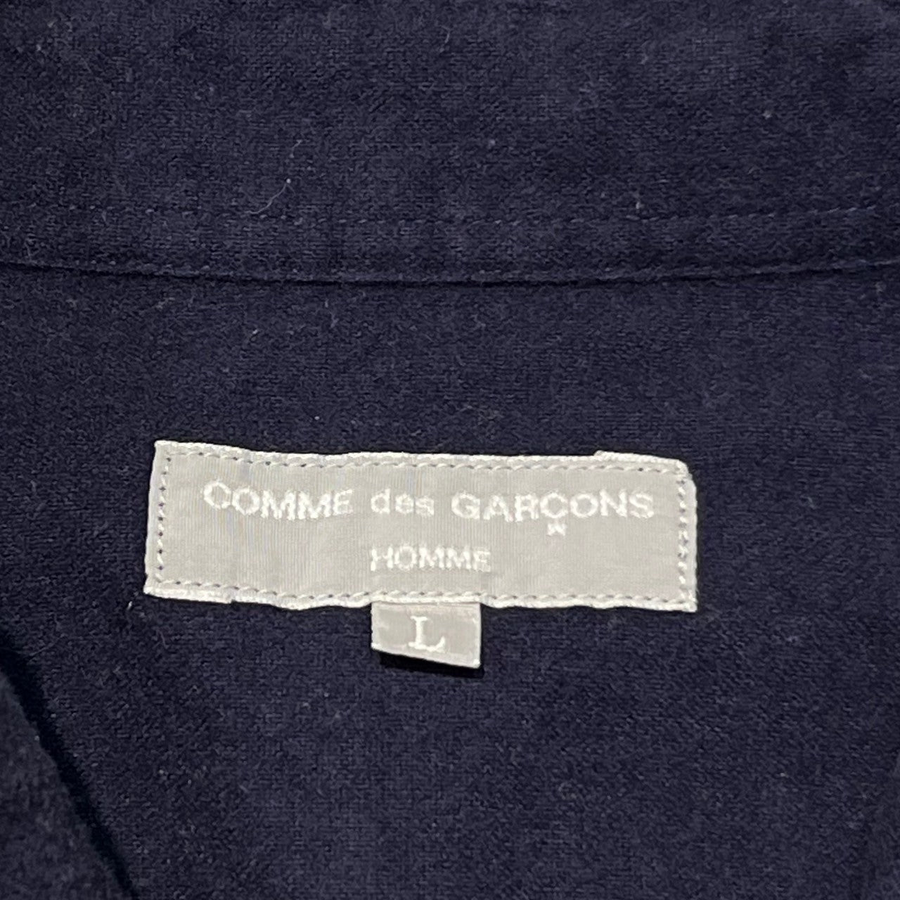 COMME des GARCONS HOMME(コムデギャルソンオム) 03AW Lining pattern moleskin type shirt 裏地柄 モールスキンタイプ シャツ 田中オム 表記無し(FREE) ネイビー×ホワイト×レッド