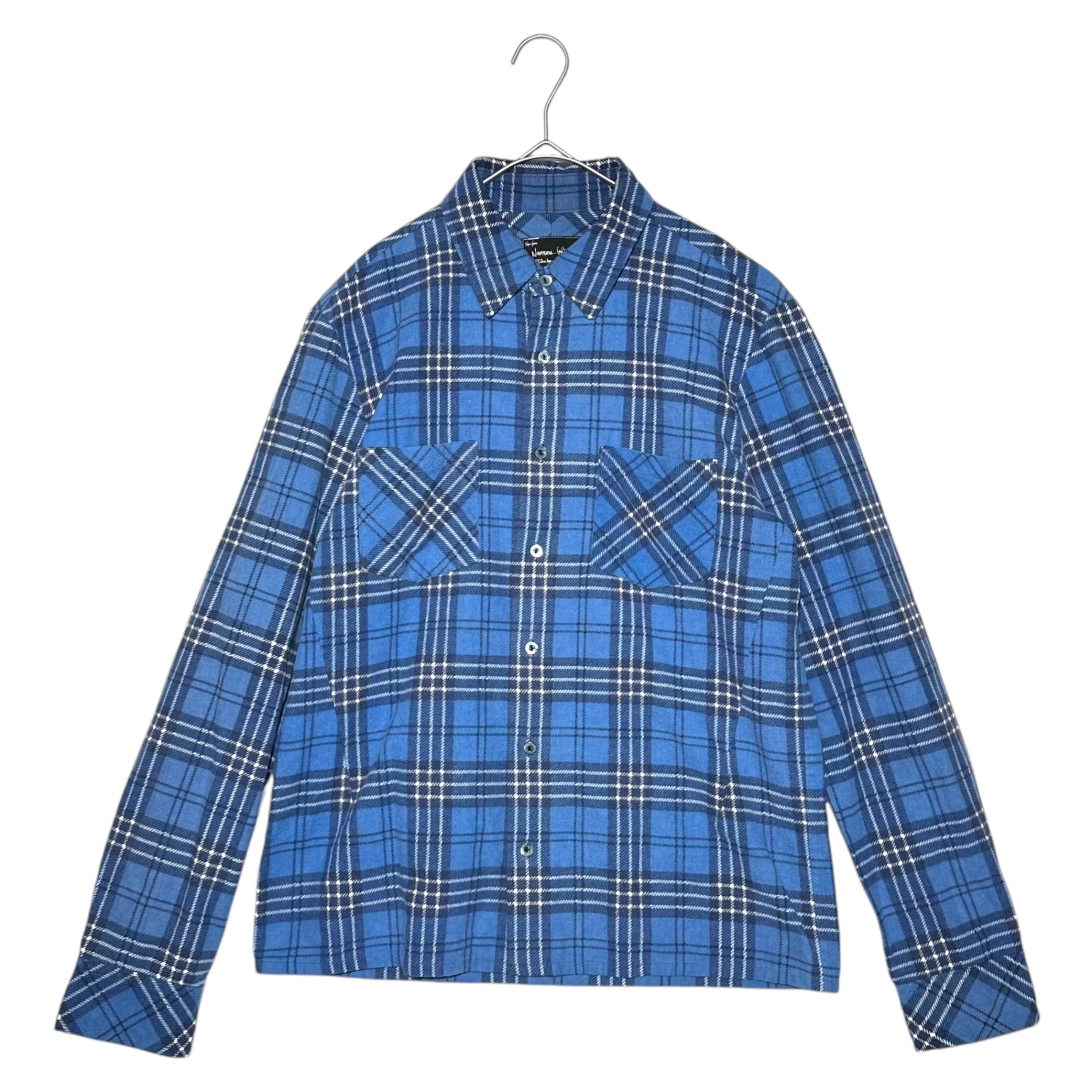 NUMBER (N)INE(ナンバーナイン) 06SS Long sleeve checked flannel shirt 長袖 チェック ネルシャツ 3(M) ブルー 06SS ガンズ期 宮下 本人期