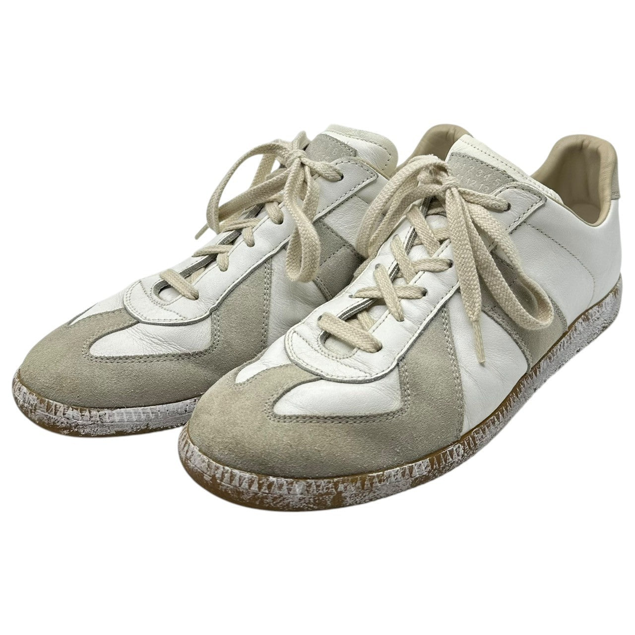 MAISON MARGIELA(メゾンマルジェラ) 22AW Sole Vintage Replica German Trainer ソール ペンキ 加工 ジャーマン トレーナー S37WS0562 41(26cm程度) ホワイト×グレー ローカット スニーカー 箱付