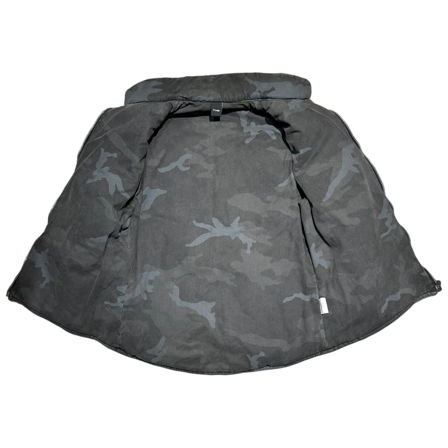 PLEDGE(プレッジ) Camouflage Padded Zip Gimmick Vest カモフラ パテッド ジップ ギミック ベスト 48 グレー