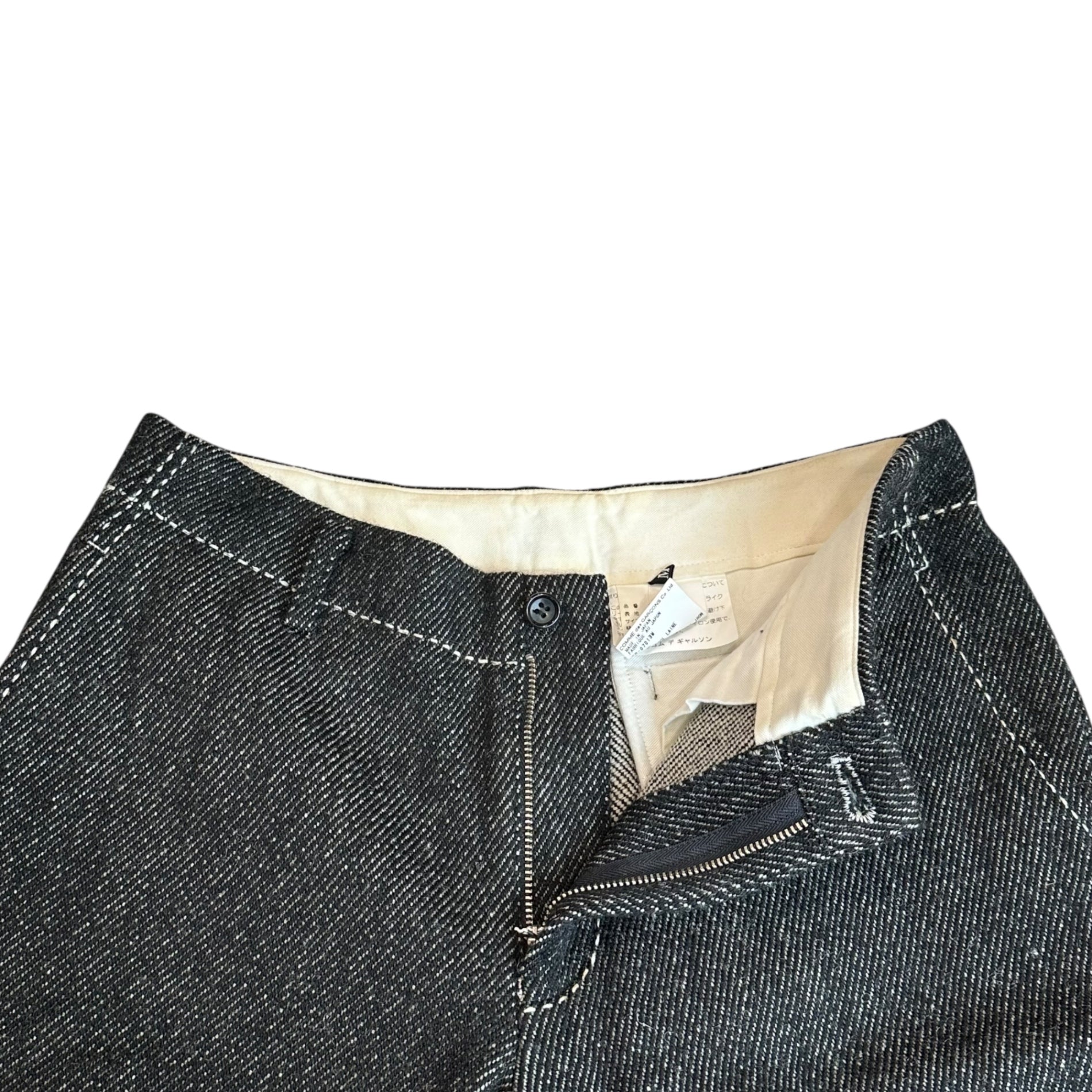 tricot COMME des GARCONS(トリココムデギャルソン) 00AW Tweed 7/10-Length Stitched Pants ツイード 7分丈 ステッチ パンツ TP-07013 M ブラック