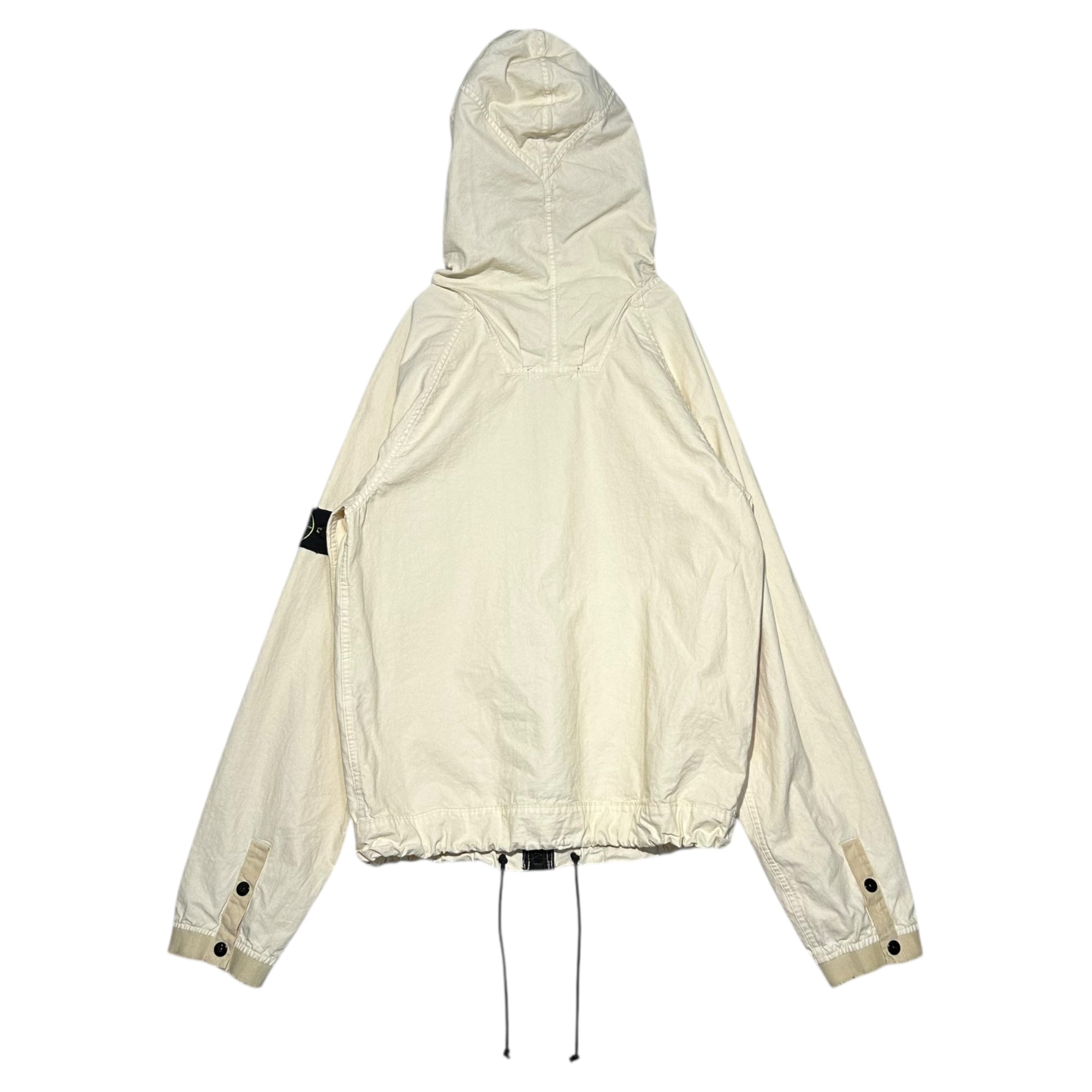 STONE ISLAND(ストーンアイランド) 06SS Cotton Hooded Gimmick Pocket Jacket コットン フーデッド ギミック ポケット ジャケット 4415M239 M アイボリー×ブラック 00's マウンテンパーカー
