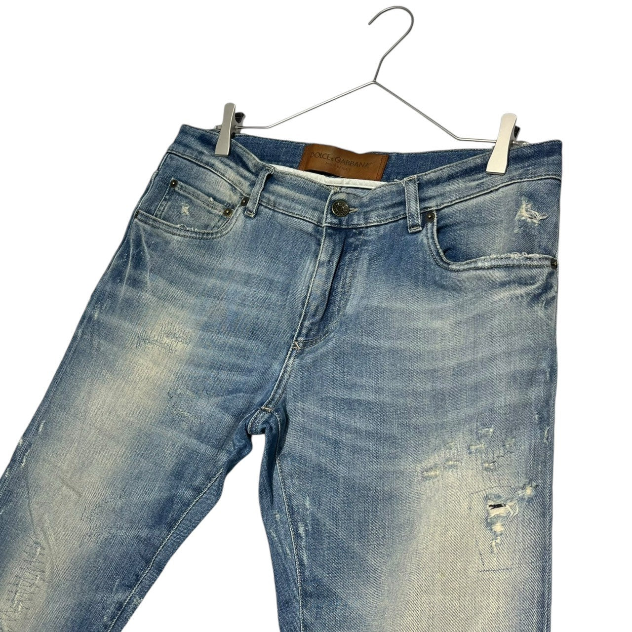 DOLCE&GABBANA(ドルチェ&ガッバーナドルガバ) Distressed stretch denim pants ダメージ加工 ストレッチ デニム パンツ G6QJLD G8T26 50(XL程度) インディゴ