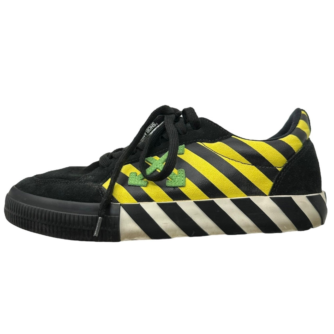 Off-White(オフホワイト) LOW VULCANIEZD ロゴ ローカット スニーカー OMIA085E19C210476040 42(26.5cm) ブラック×イエロー