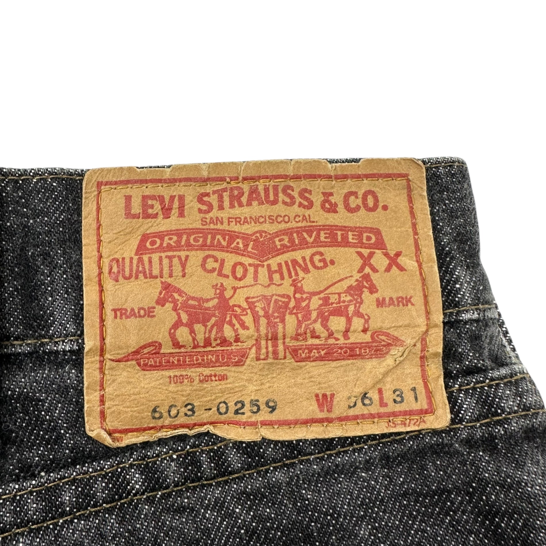 Levi's(リーバイス) 90's 603 Yarn-dyed black denim pants 先染め ブラック デニム パンツ 603-0206 W36 ブラック 90年代 日本製 ヴィンテージ