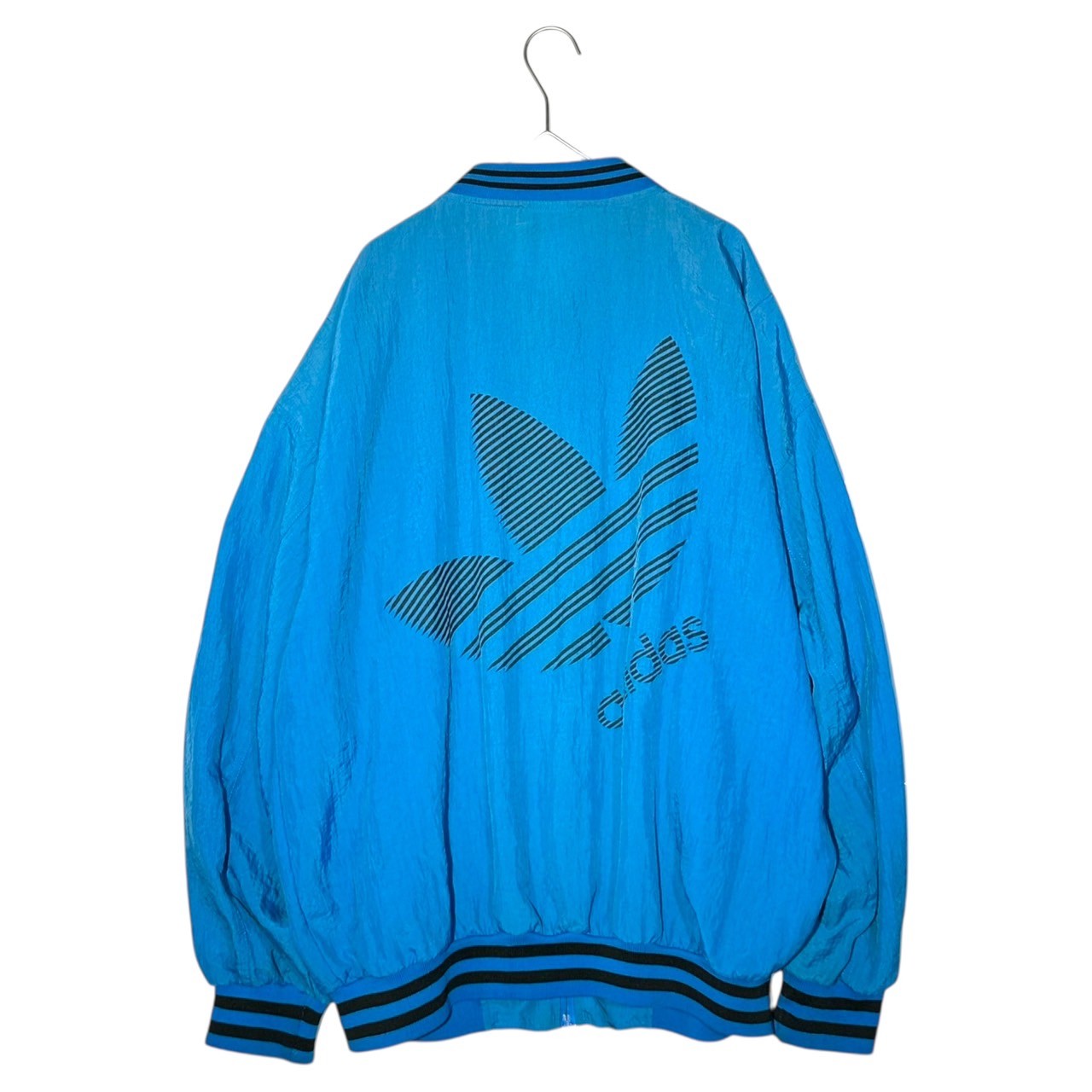 adidas(アディダス) 80's Trefoil Logo Nylon Blouson トレフォイユ ロゴ ナイロン ブルゾン 表記無(L程度) ブルー 推定80年代 ヴィンテージ ジャケット ジャージ