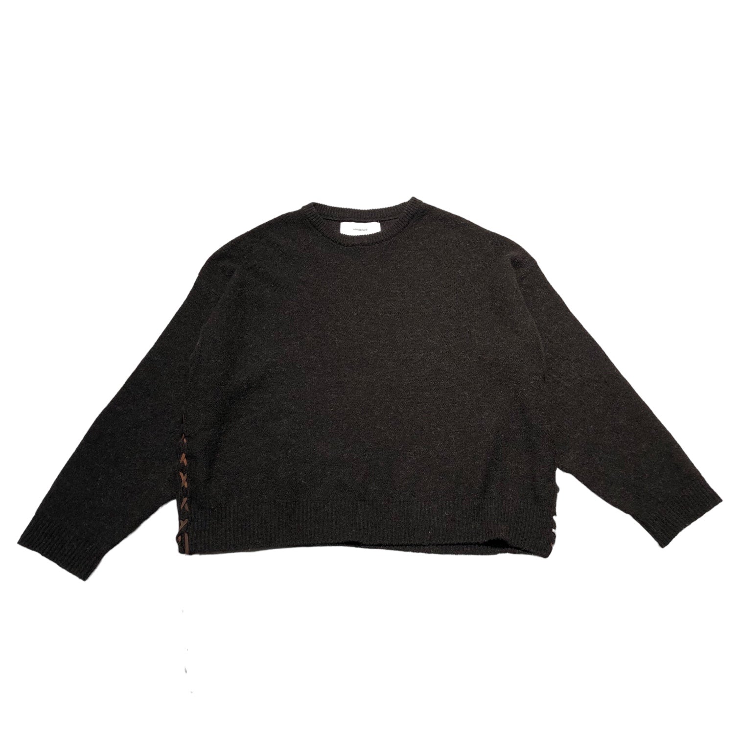 WONDERLAND(ワンダーランド) WL CREWNECK KNIT side lace up クルーネックニット サイド レースアップ FREE ブラウン 参考定価28,600円(税込)