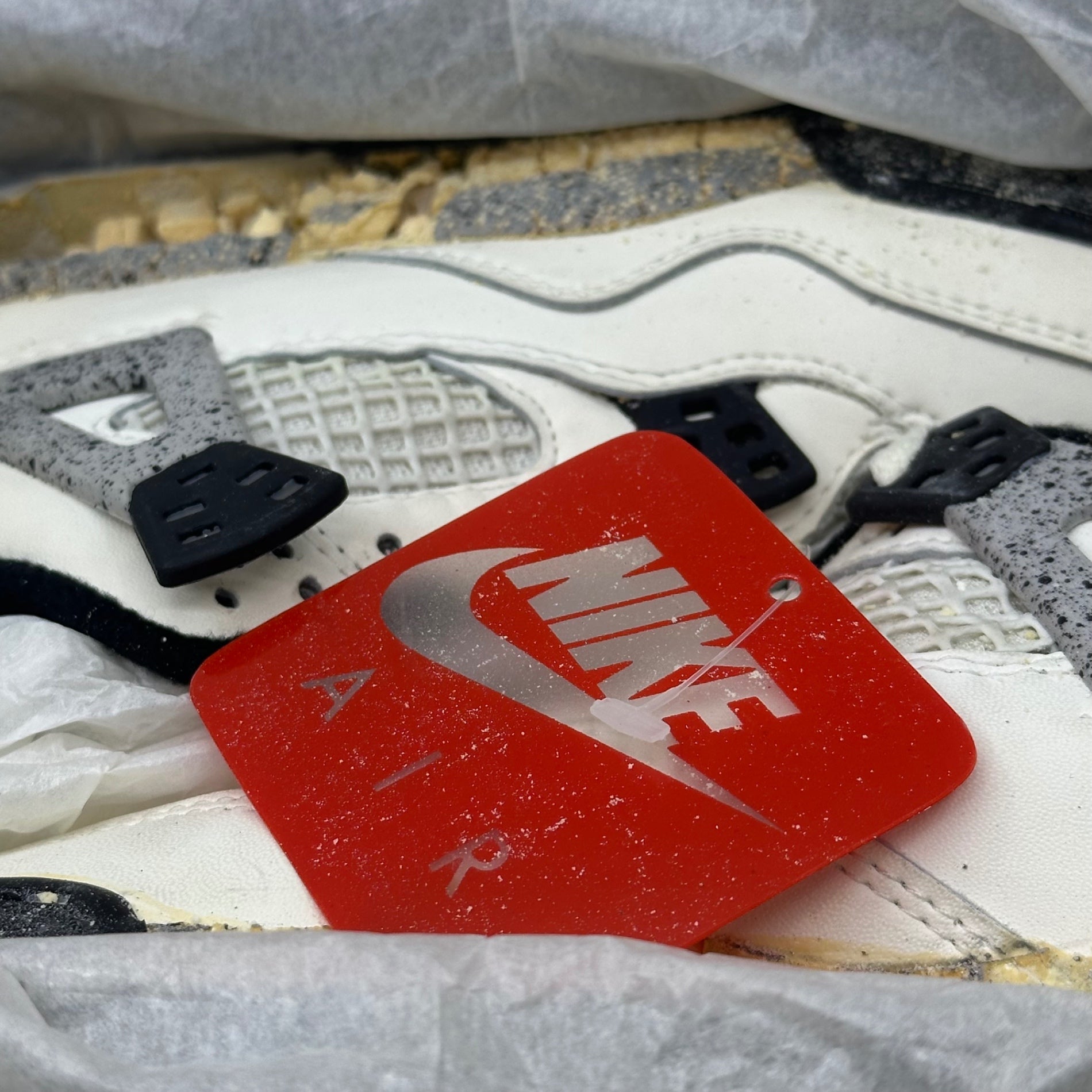 NIKE(ナイキ) 1989 AIR JORDAN 4 GS ”White Cement” エアジョーダン 4 ホワイト セメント 8449 1.5Y(20.5cm) ホワイト×グレー 80's 80年代 ヴィンテージ スニーカー