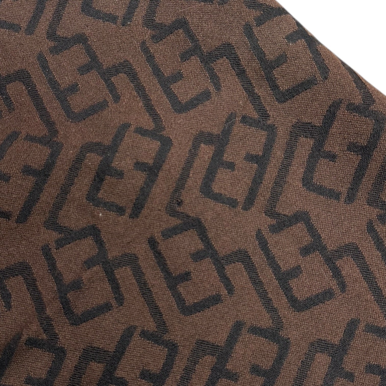 FENDI(フェンディ) Zucca-Print Wool Scarf ズッカ柄 ウール マフラー ブラウン×ブラック