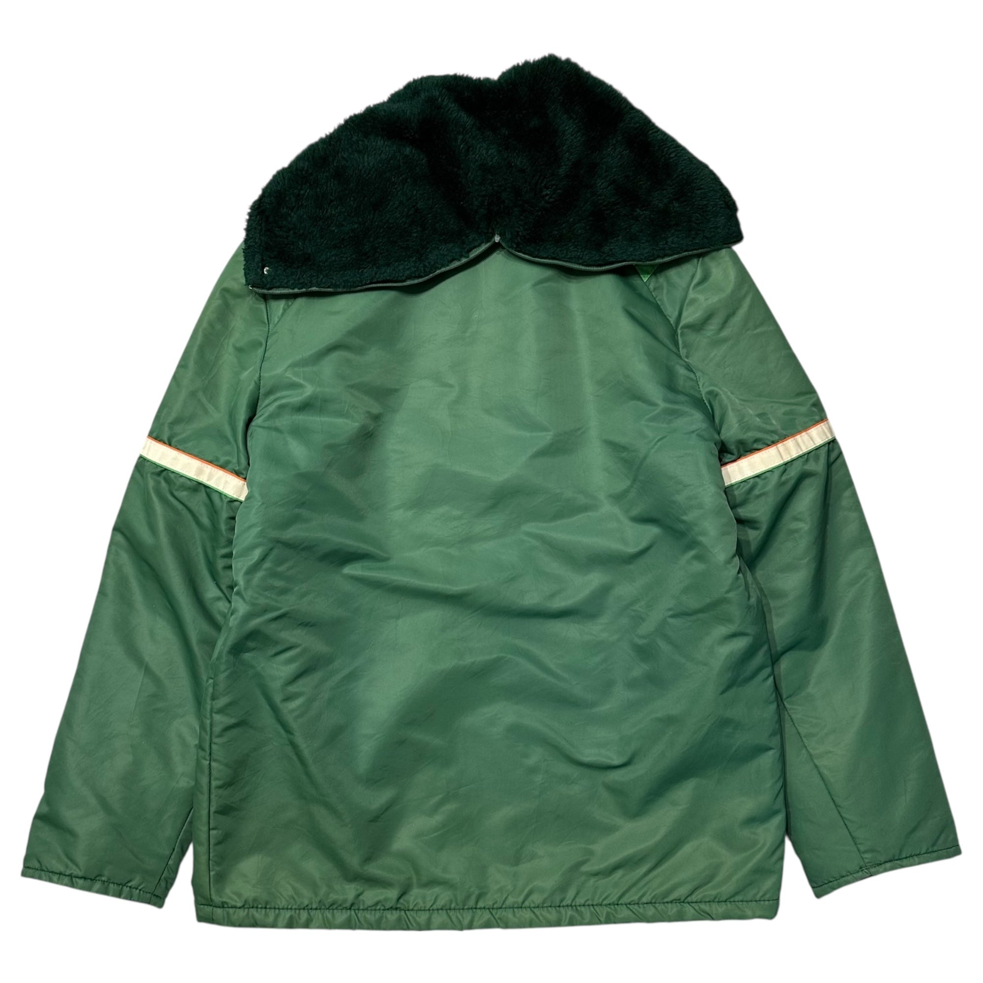 JC Penney(ジェーシーペニー) 70's Fleece-Lined Zip-Up Jacket 70年代 ヴィンテージ 内 ボア ジップアップ ジャケット XL グリーン BOYS