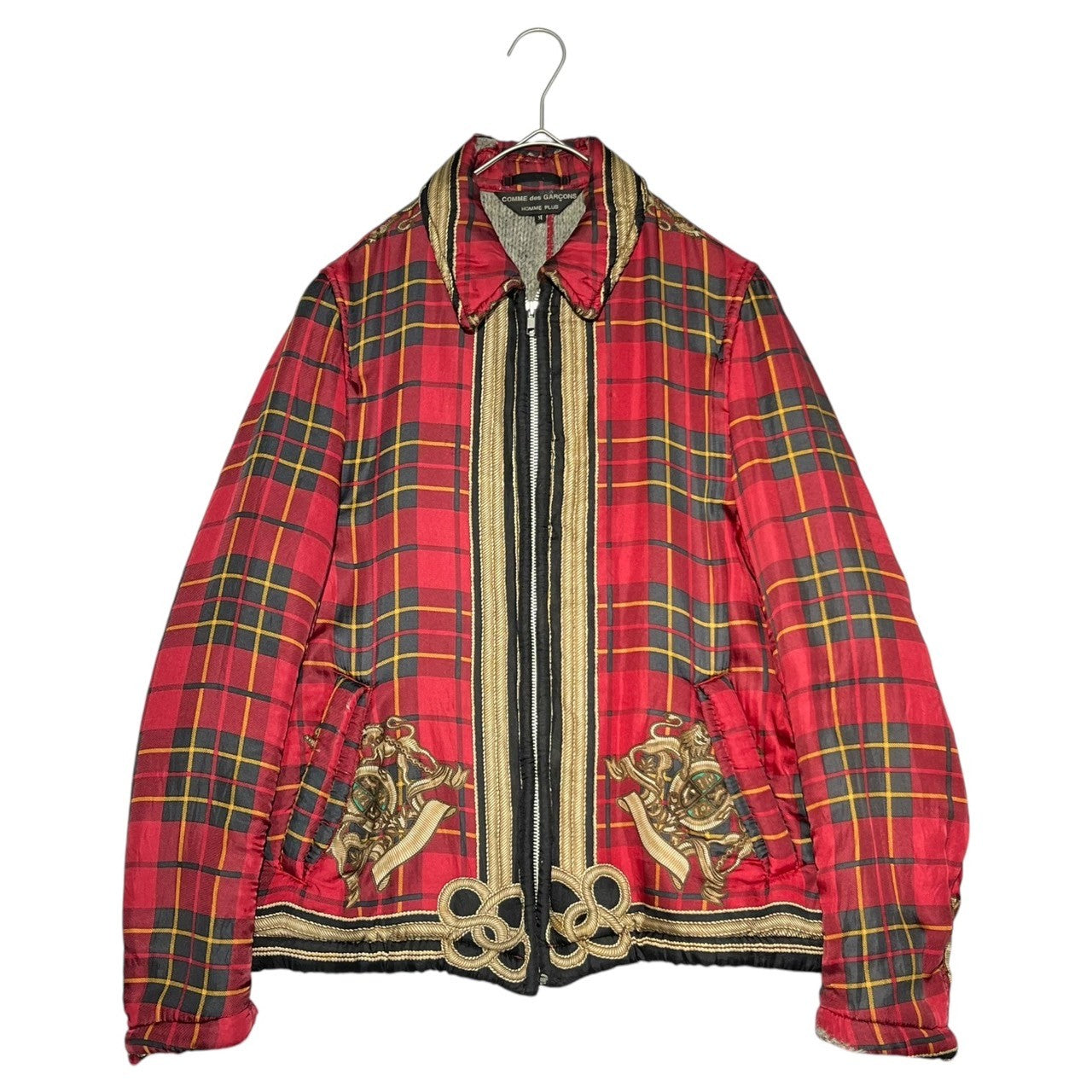 COMME des GARCONS HOMME PLUS(コムデギャルソンオムプリュス) 99AW Souvenir Kitsch scarf zip up blouson スカーフ ジップ アップ ブルゾン PJ-04096M M レッド×ブラック AD1999 アーカイブ ジャケット