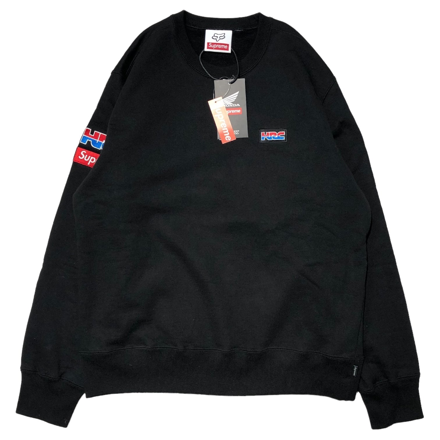 SUPREME×HONDA(シュプリーム×ホンダ) 19AW Honda Fox Racing Crewneck フォックス レーシング クルーネック スウェット M ブラック 19FW HRC