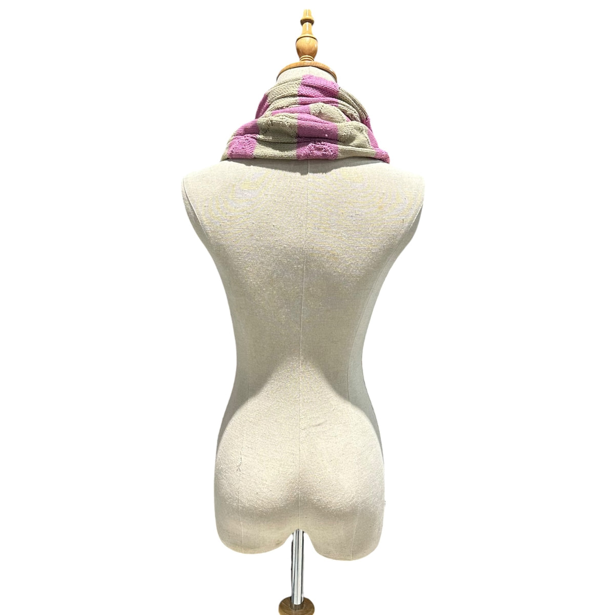 Kiko Kostadinov(キココスタディノフ) 2024SS Merli Scarf コットン ボーダー マフラー KKSS24KN08-95 ピンク×ベージュ