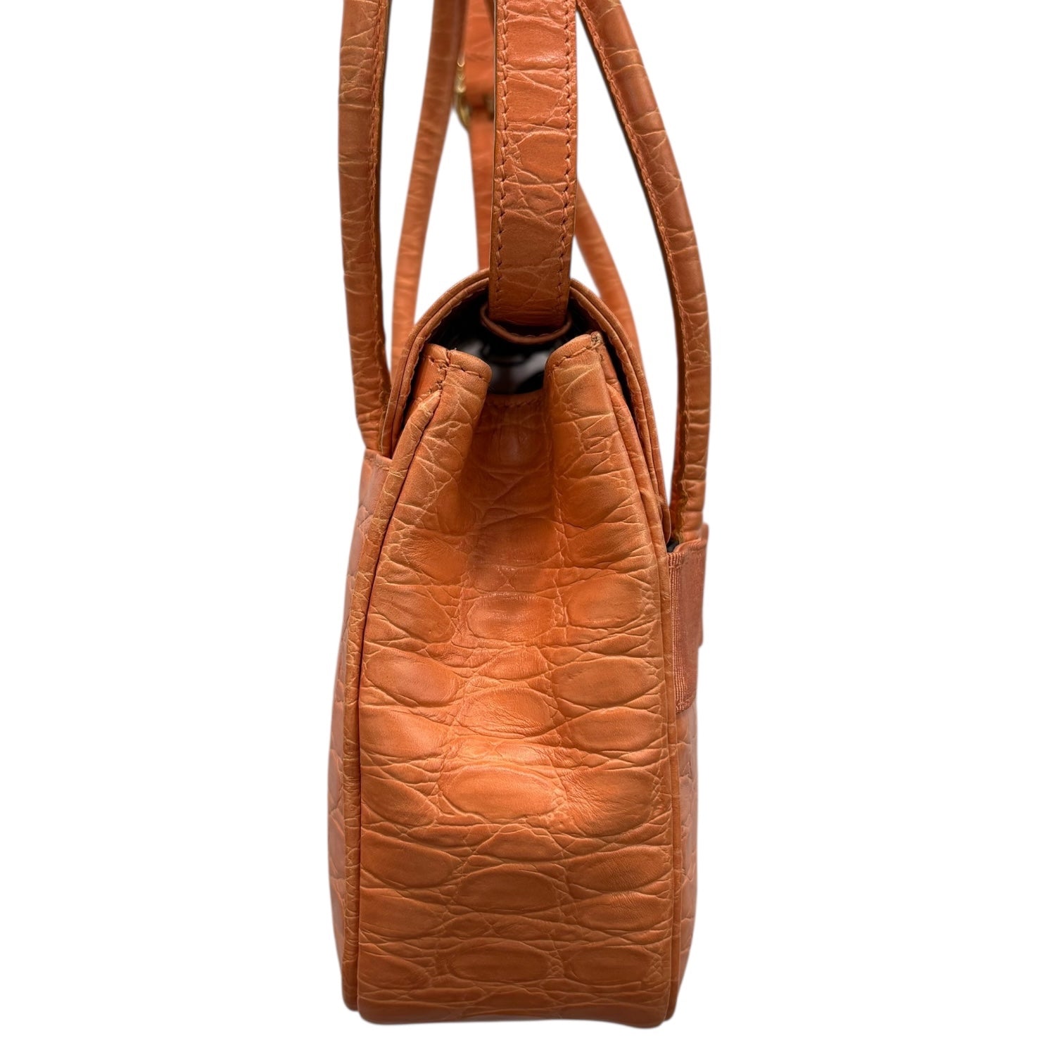 Salvatore Ferragamo(サルヴァトーレフェラガモ) Vara Croco Embossed 2-Way Shoulder Bag ヴァラ クロコ 型押し 2WAY ショルダー バッグ BA217201 サーモンピンク