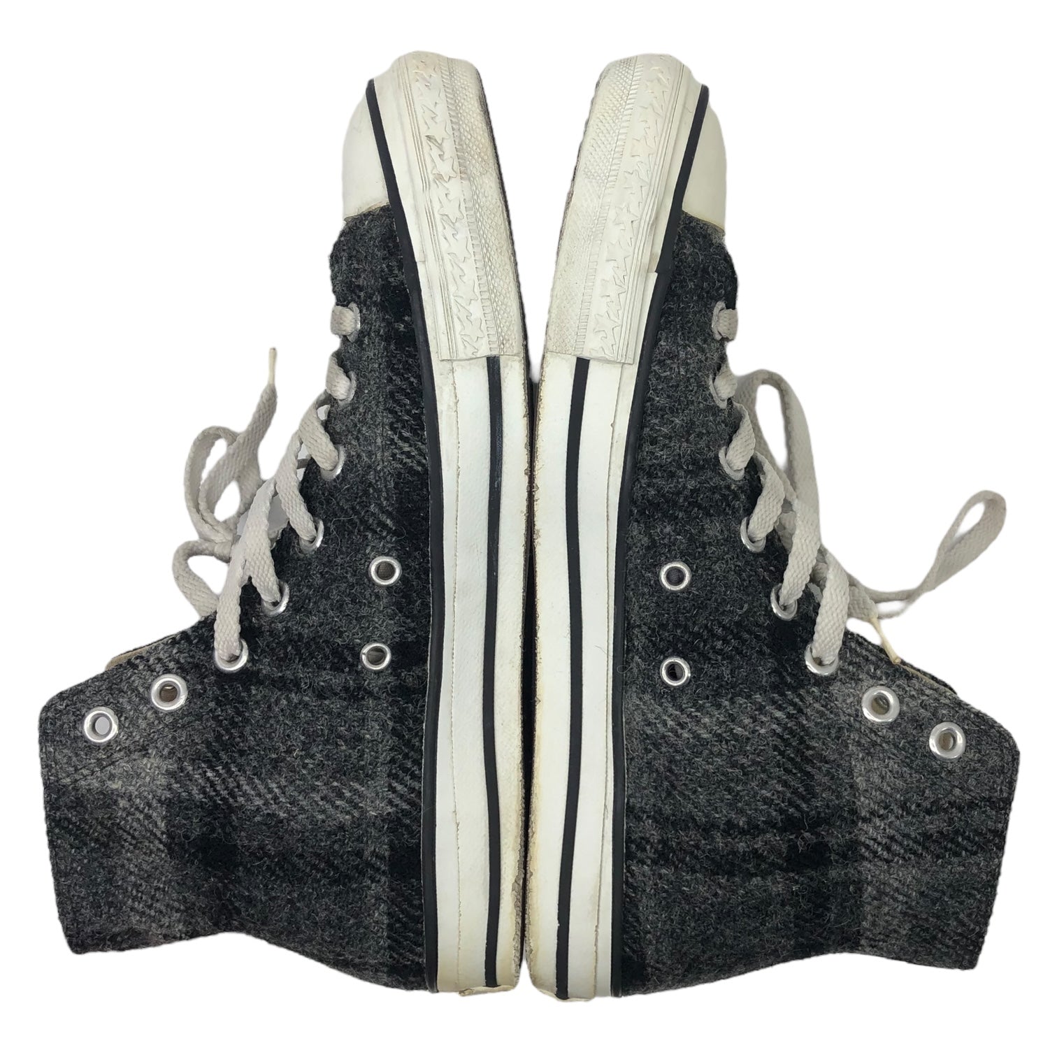 A BATHING APE × Harris Tweed (アベイシングエイプ×ハリスツイード) BAPE STA wool sneakers HI ベイプ スタ ウール スニーカー ハイカット 26.0cm グレー