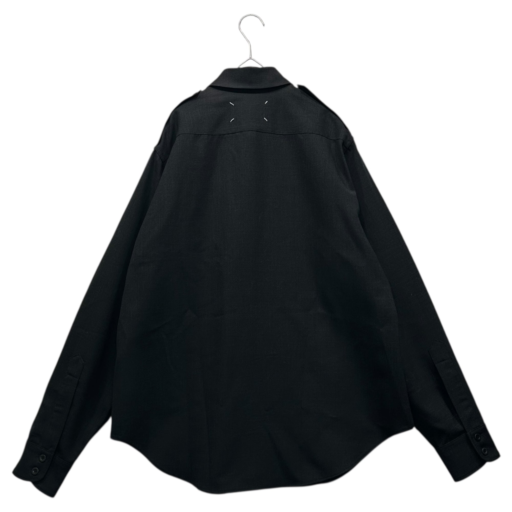 MAISON MARGIELA(メゾンマルジェラ) 25AW Military Wool L/S Shirt ミリタリー ウール 長袖 シャツ S50DT0059 37 チャコールグレー