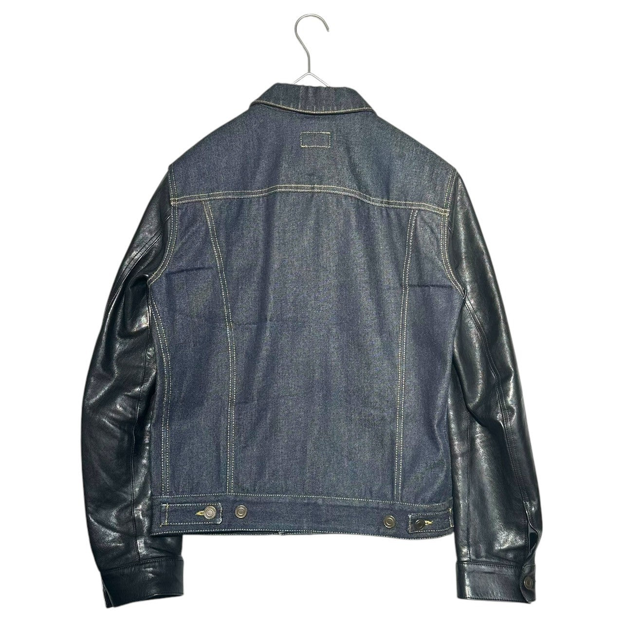 SAINT LAURENT(サンローラン) 13AW leather sleeve denim jacket レザー スリーブ デニム ジャケット UP53 2013 01058 S インディゴ×ブラック Hedi Slimane期 エディスリマン