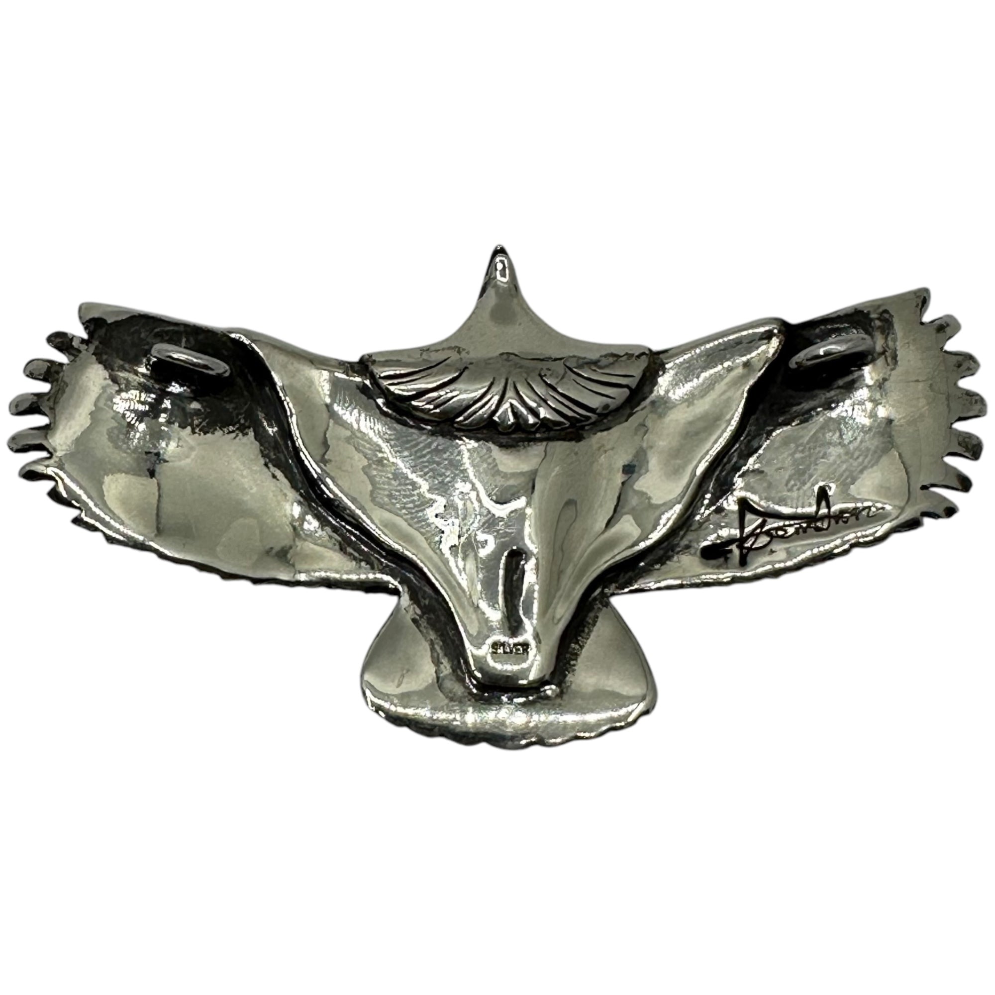 KENSHIRO(ケンシロウ) Japanese Engraving Large Eagle 金銀 和彫り 大 イーグル ペンダントトップ シルバー 重さ約41.5g