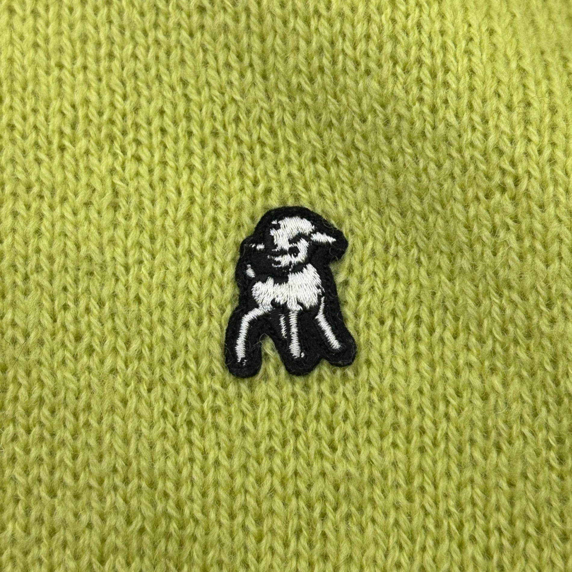 the Shepherd(ザシェパード) 20AW Elbow Patch Stitch Wool Knit エルボーパッチ ステッチ ウール ニット USZ4901-1 4 ライムグリーン