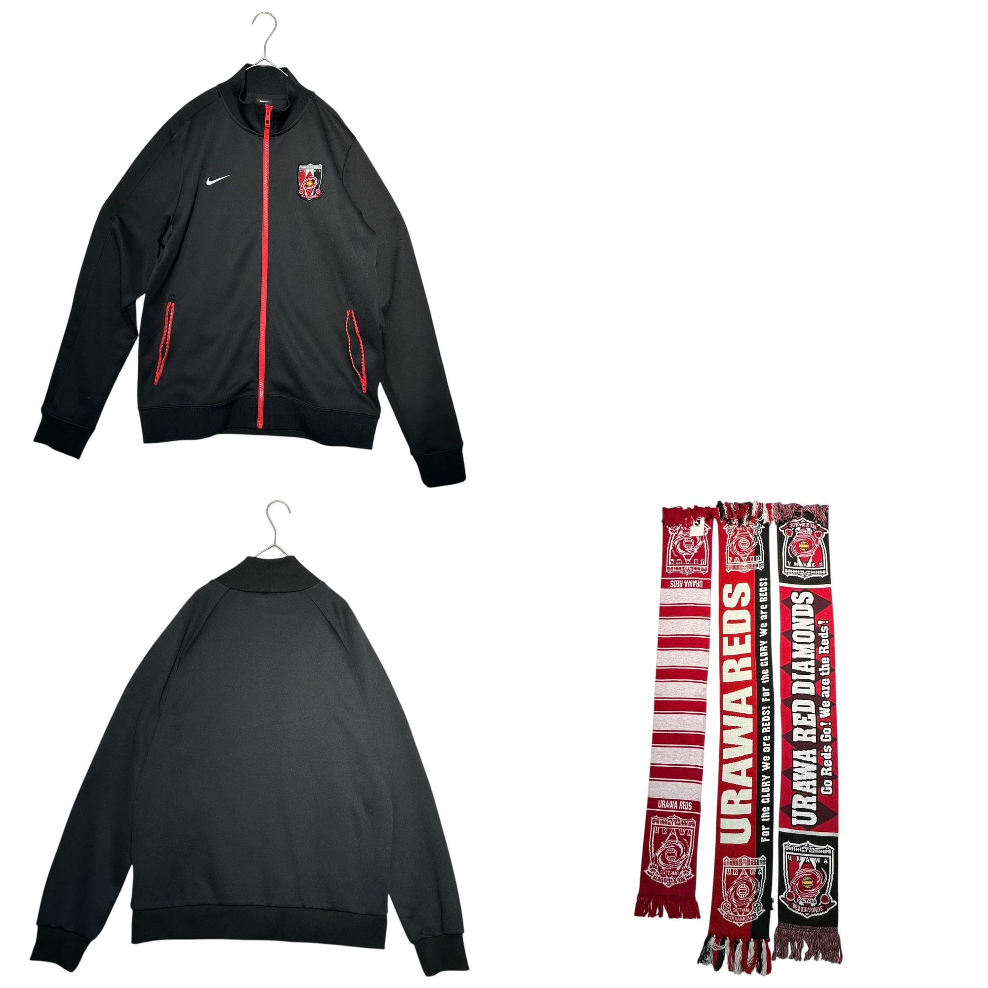 URAWA REDS(浦和レッドダイヤモンズ) 計12点 まとめ 練習着 3着 Tシャツ 3 ジャージ 3着 マフラー 3枚 レッド×ブラック サッカー Jリーグ ユニフォーム トラック ジャケット ゲーム シャツ