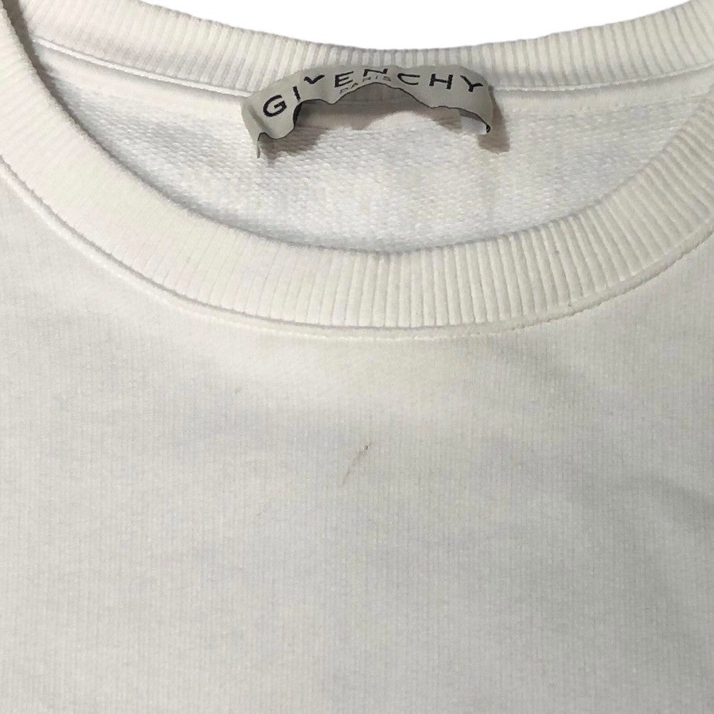 GIVENCHY(ジバンシィ) backline logo sweatshirts ロゴ クルーネック スウェット バック ライン BMJ06K30AF L ホワイト ジバンシー