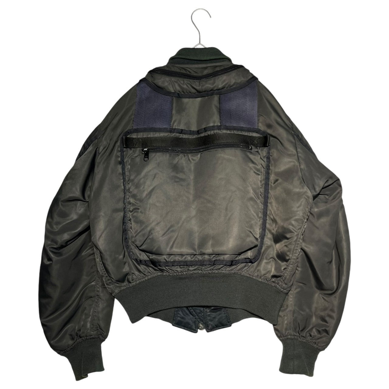 ISSEY MIYAKE MEN(イッセイミヤケメン) 96AW Archive Parachute Cargo Bomber Jacket アーカイブ パラシュート カーゴ ボンバー ジャケット ME63-FC460 M グレー×ネイビー