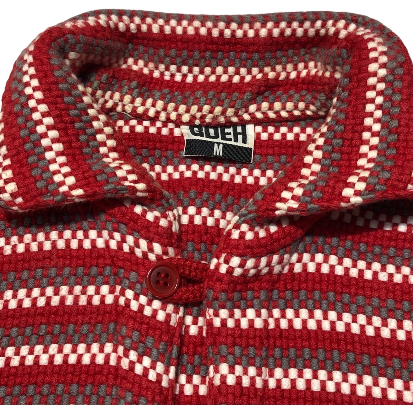 GOODENOUGH(グッドイナフ) 90~00's striped knit pullover shirt ボーダーニット プルオーバーシャツ 藤原ヒロシ M レッド