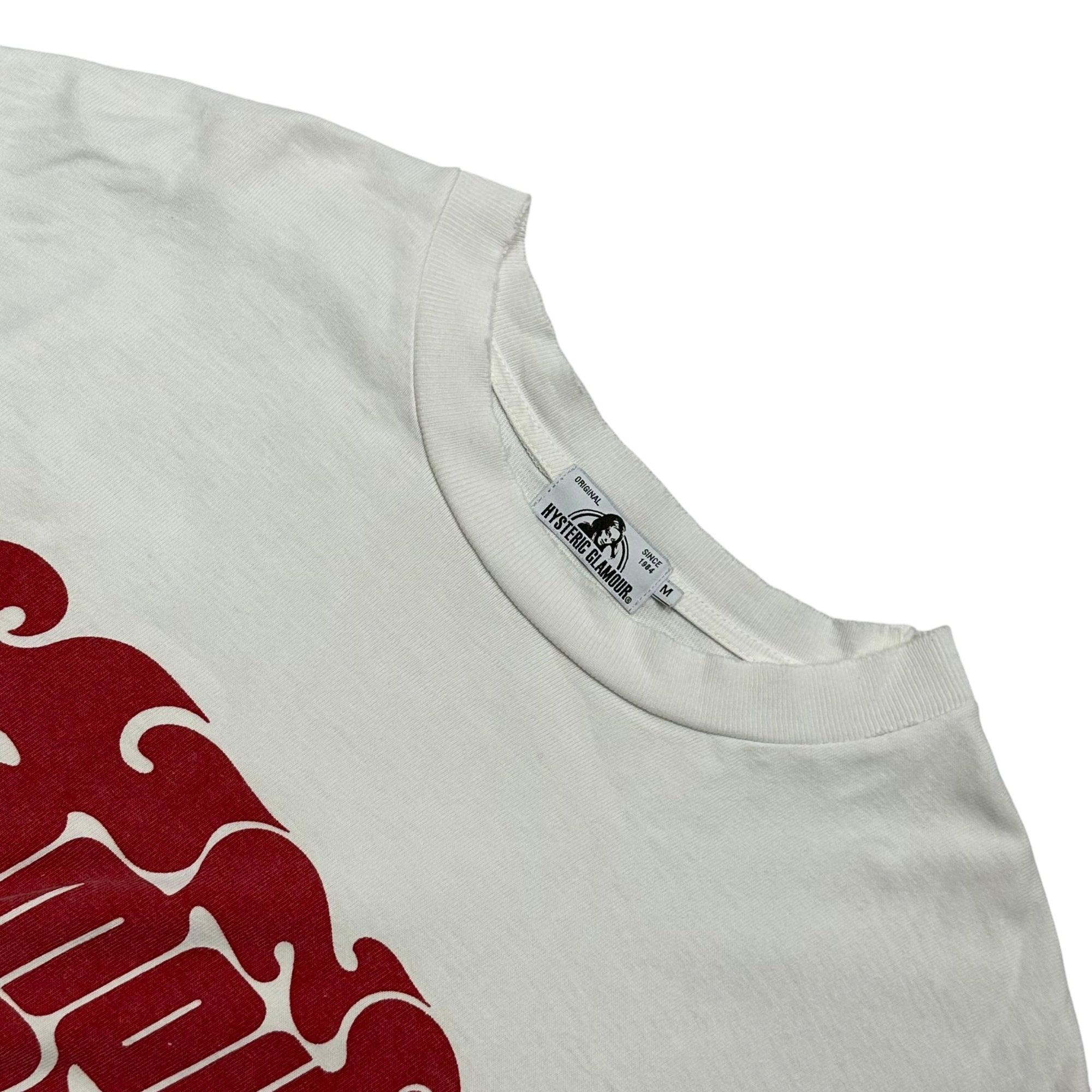 HYSTERIC GLAMOUR(ヒステリックグラマー) 18SS Fire Logo long tee ファイヤー ロゴ ロングTシャツ 02181CL01 M ホワイト×レッド 長袖