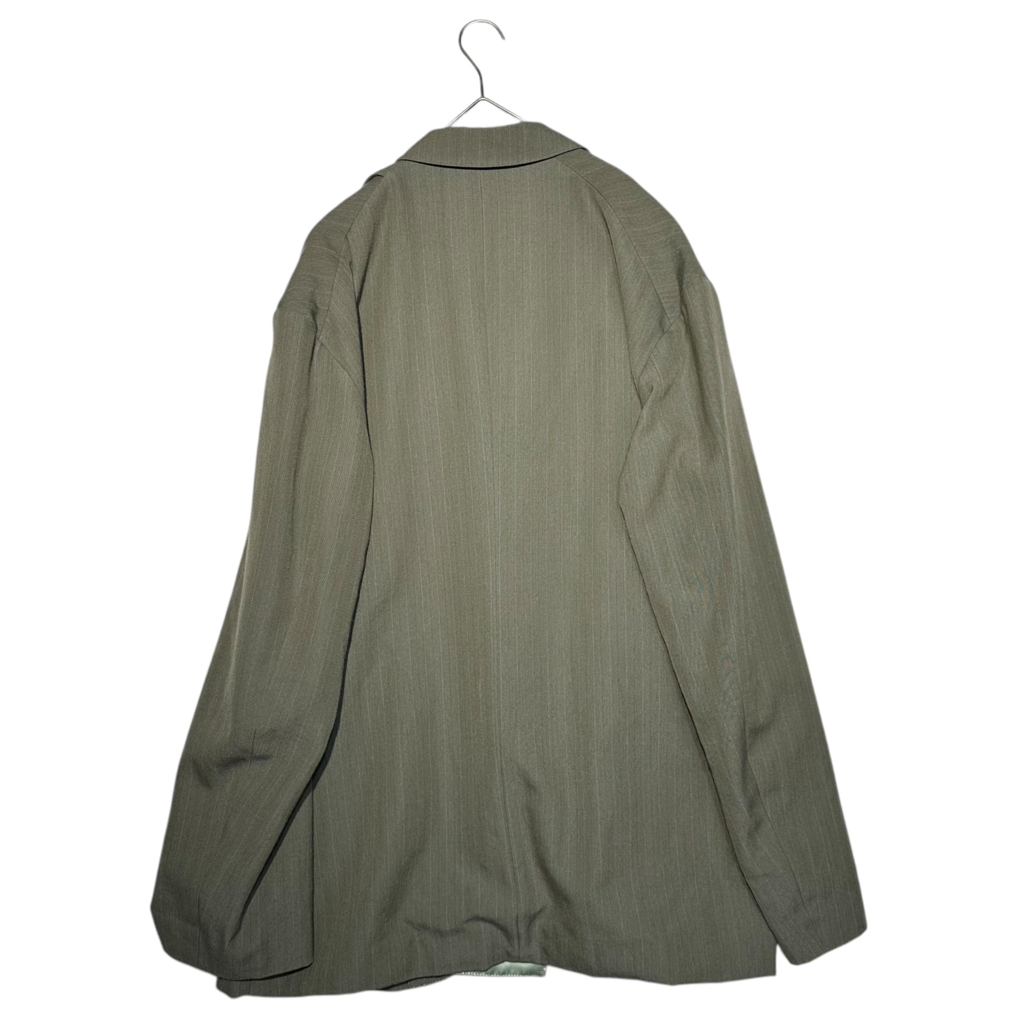 SOSHIOTSUKI(ソウシオオツキ) 22AW OVERSIZED DOUBLE SMOKING JACKET SET UP オーバーサイズ ダブル スモーキング ジャケット セットアップ S22AW05JKT / S22AW09PT JKT:44/PTS:46 グレー×グリーン スラックス 上下