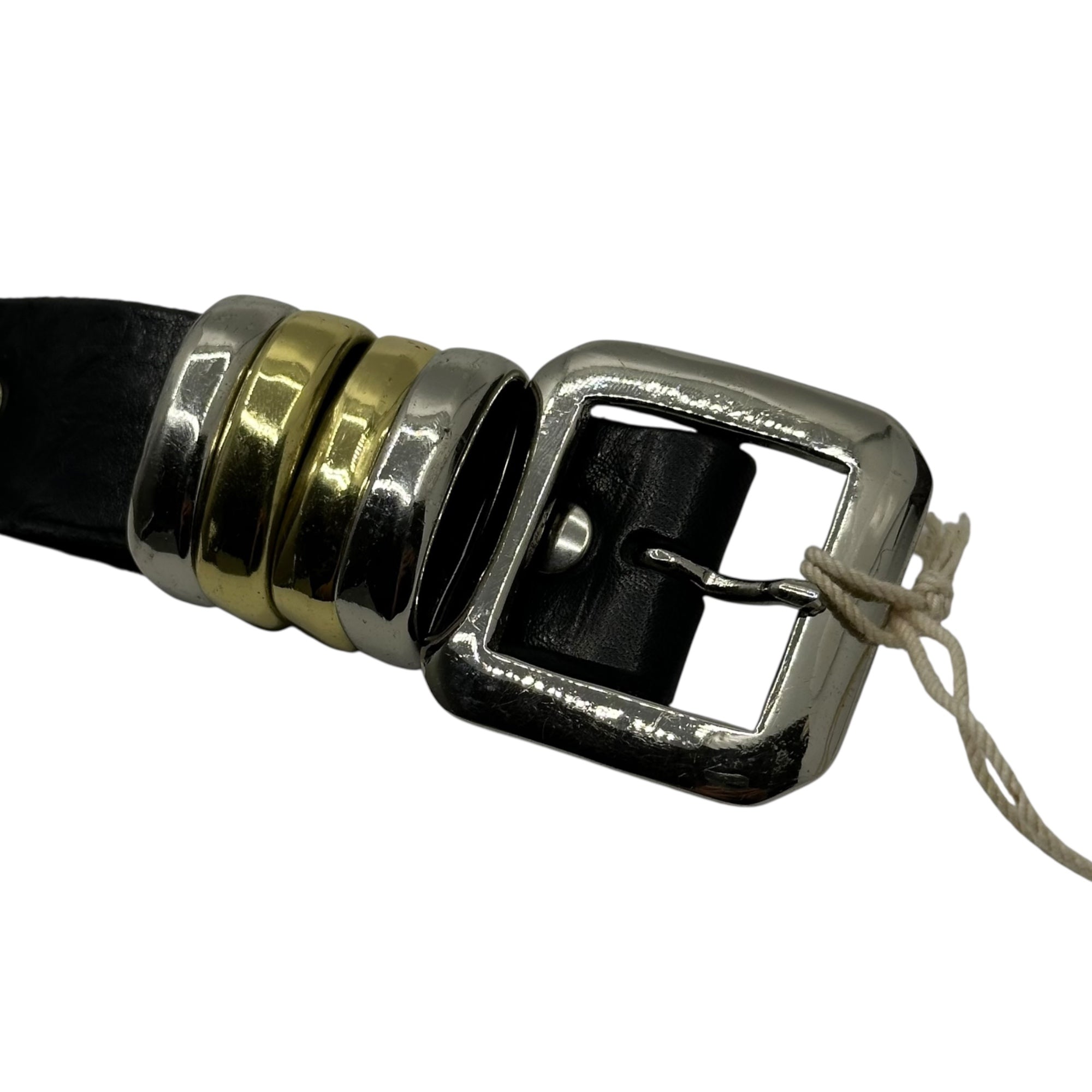 MASTER & Co.× Amanojak(マスターアンドコー × アマノジャク) Insulted Brass 4 Loop Square Buckle Belt 侮れ ブラス 4ループ スクエア バックル ベルト MC1354AJ 30 ブラック×ゴールド×シルバー 別注アイテム