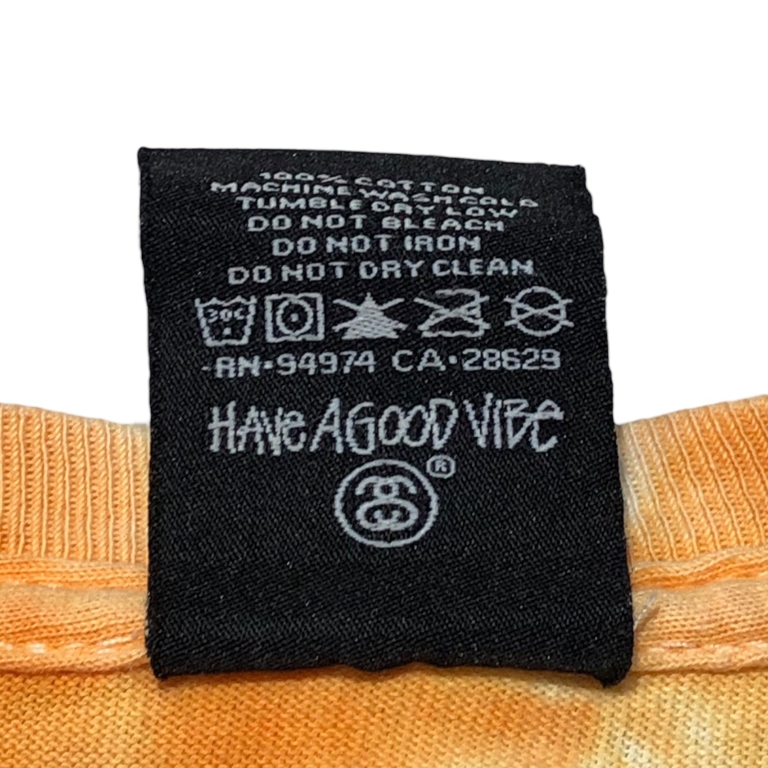 STUSSY(ステューシー) 00's World Tour Tie Dye T-shirt ワールドツアー タイダイ Tシャツ S オレンジ