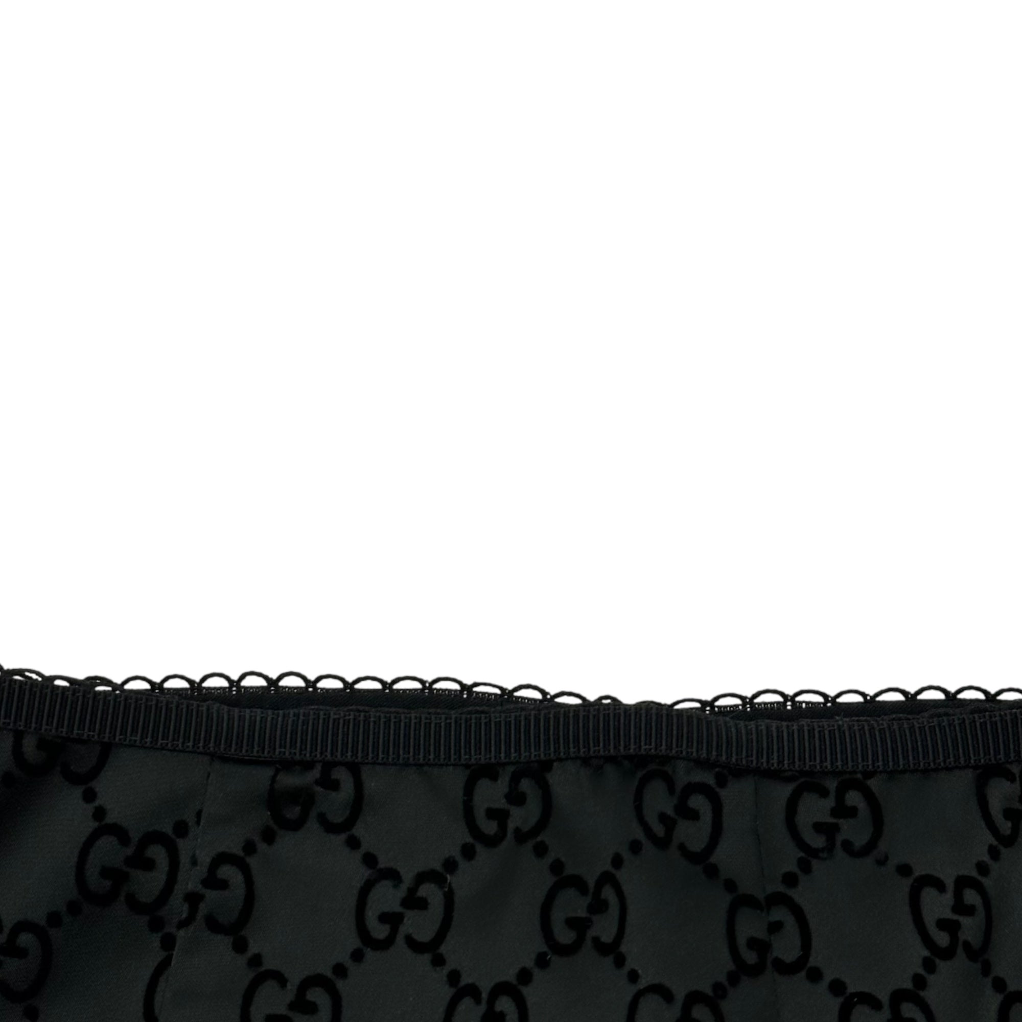 GUCCI(グッチ) 24SS GG printed duchess silk skirt GG プリント ダッチェス シルク スカート 764899 XS ブラック ストレッチ タイト ロゴ