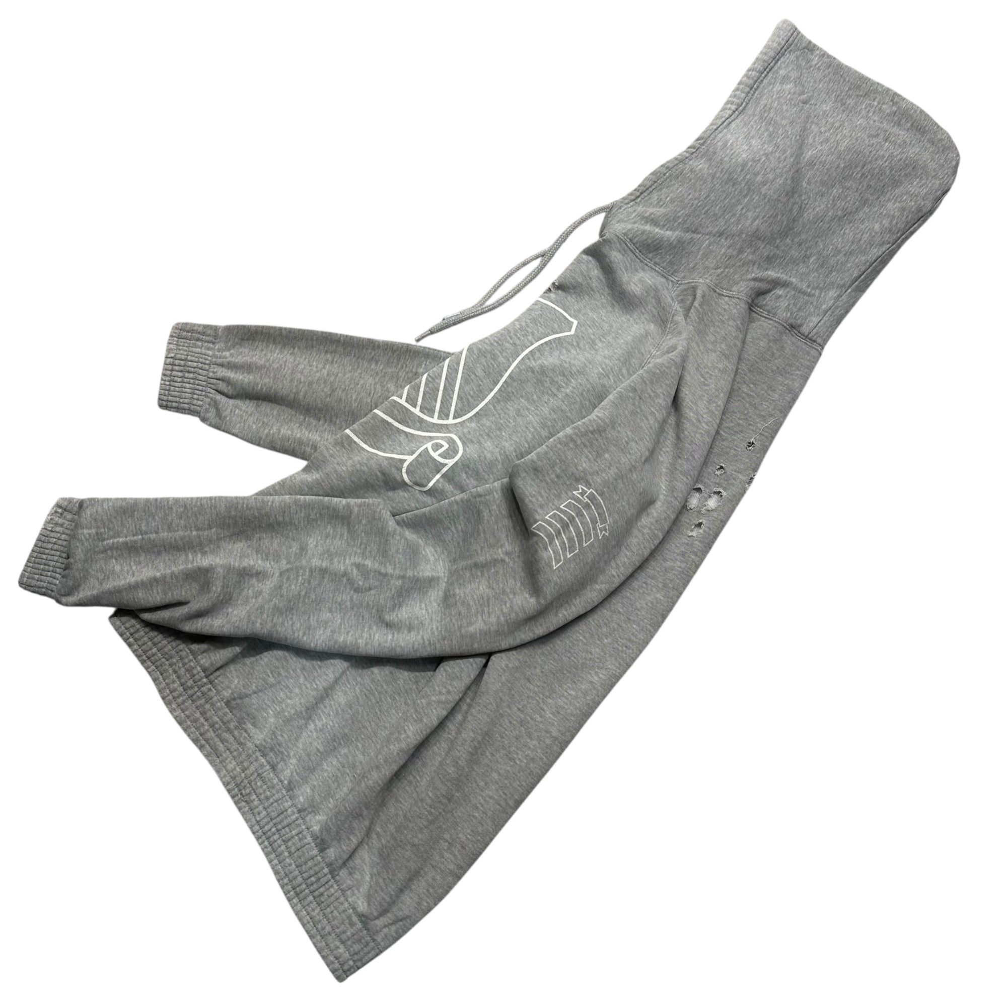 NUMBER (N)INE(ナンバーナイン) 01AW Standard Period Perforated Emblem Hoodie スタンダード期 穴あき エンブレム パーカー 2 ライトグレー アーカイブ