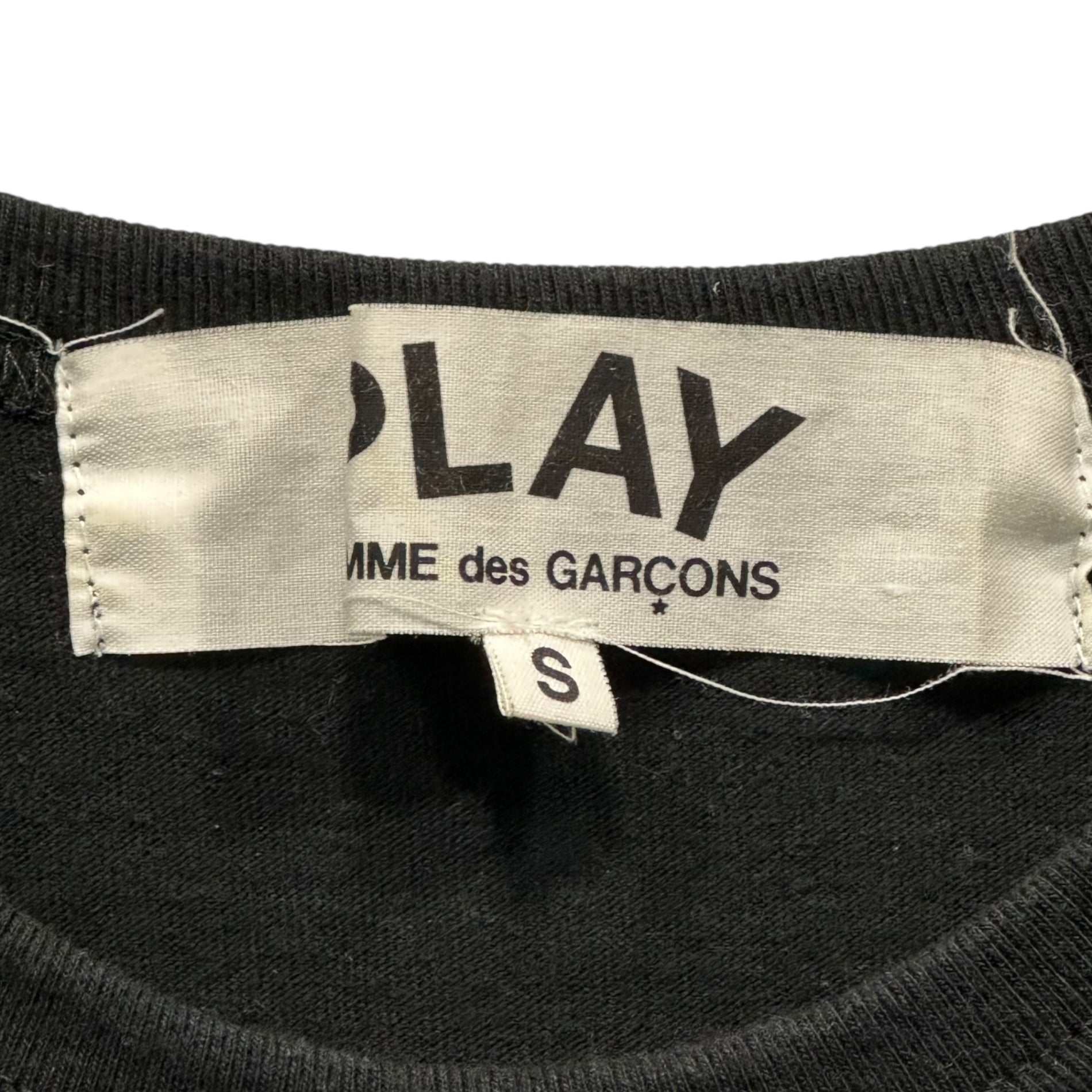 PLAY COMME des GARCONS(プレイコムデギャルソン) 20SS Heart logo crew neck T-shirt ハートロゴ クルーネック Tシャツ AZ-T108 S ブラック×レッド AD2020/05