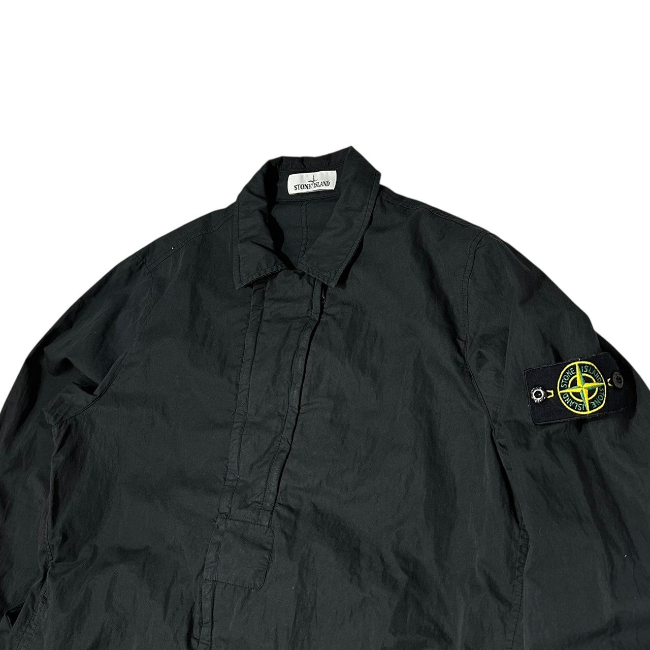 STONE ISLAND(ストーンアイランド) 23AW Garment Dye Cotton Nylon Poplin Zip-Up Blouson Jacket ガーメントダイ コットン ナイロン ポプリン ジップアップブルゾン ジャケット 721510408 XL ブラック