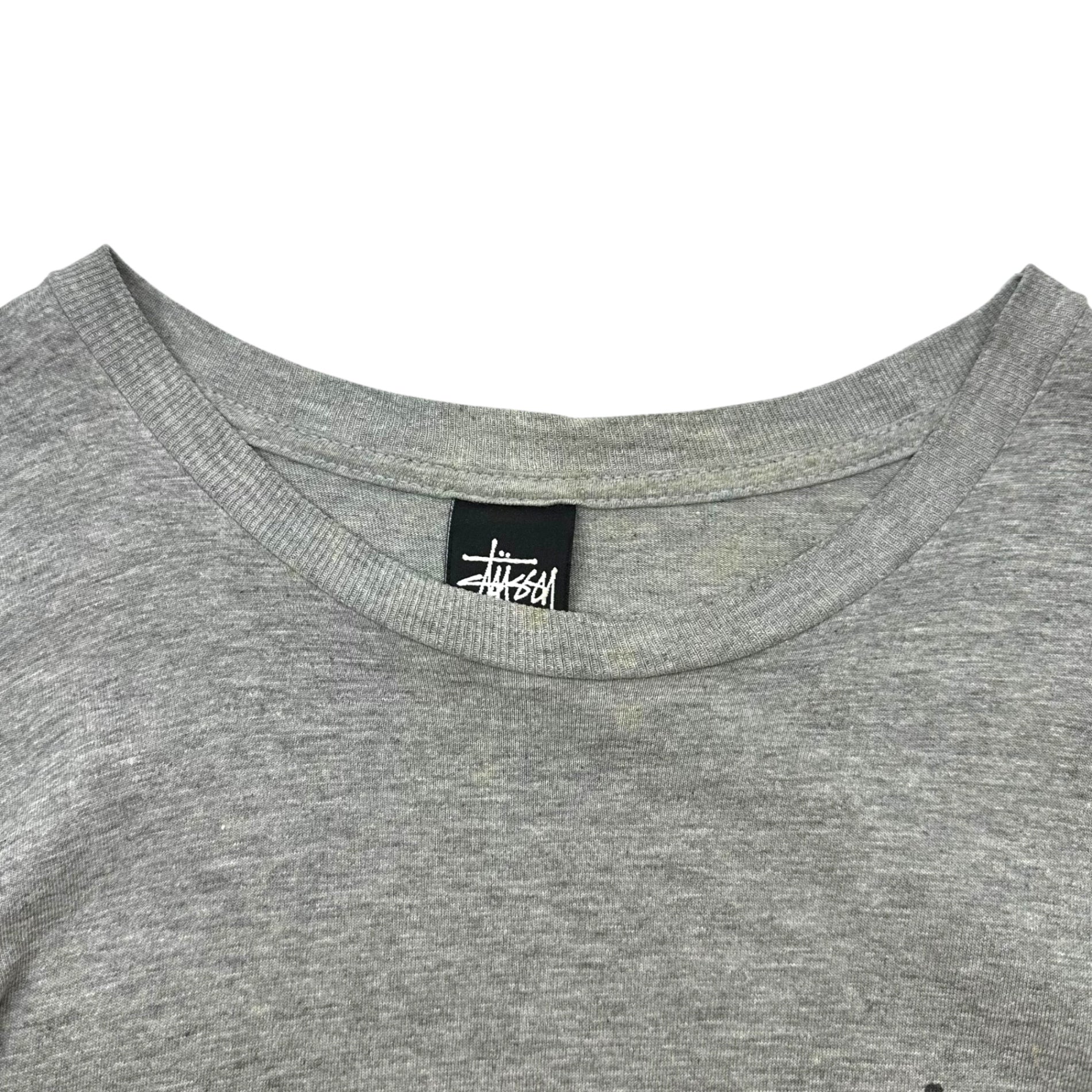 STUSSY(ステューシー) 00's Eight Ball Long Sleeve T-Shirt エイトボールロングスリーブTシャツ L グレー×ブラック