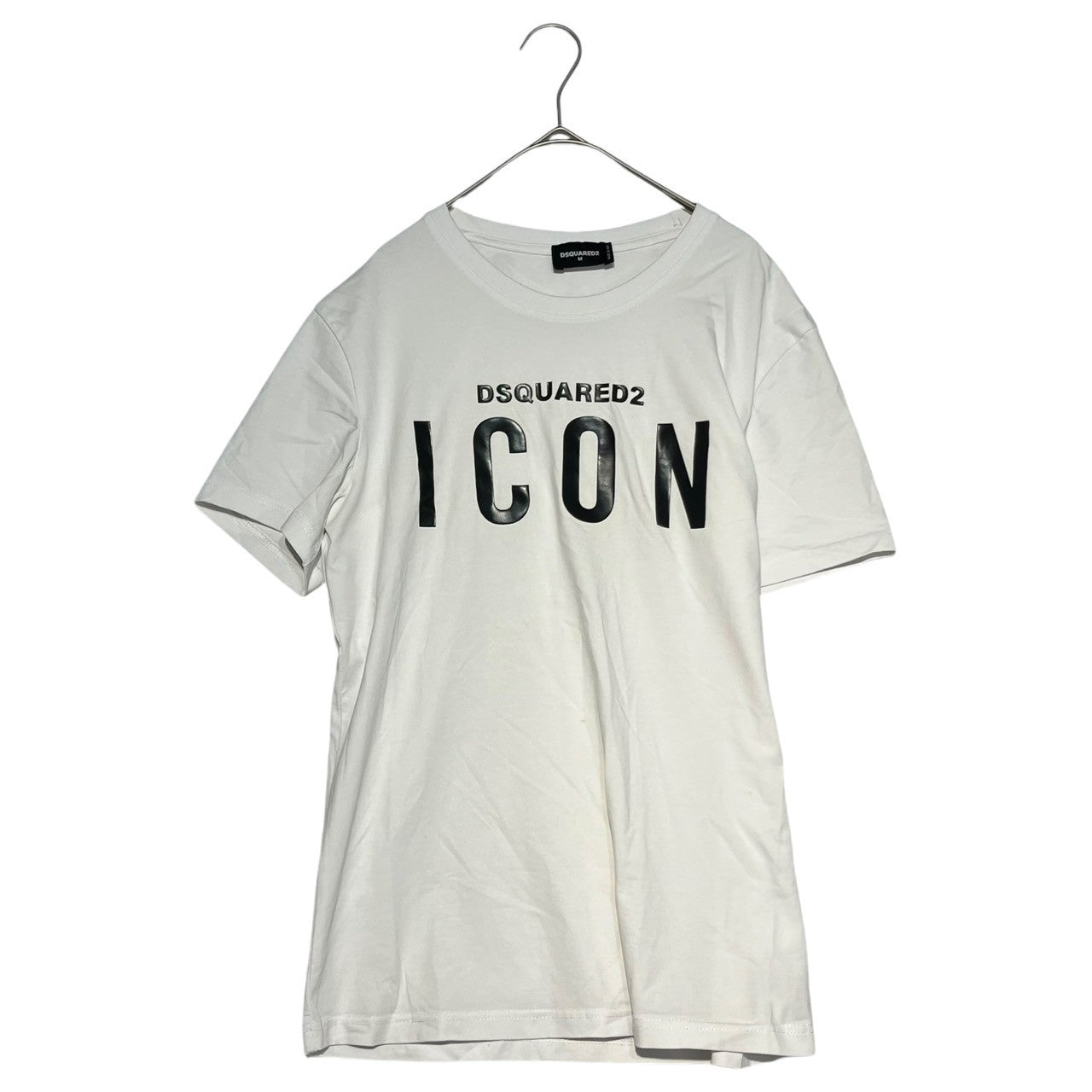 DSQUARED2(ディースクエアード) ICON LOGO PRINT TEE アイコン ロゴ プリントＴシャツ 72XHOOB Ｍ  ホワイト×ブラック