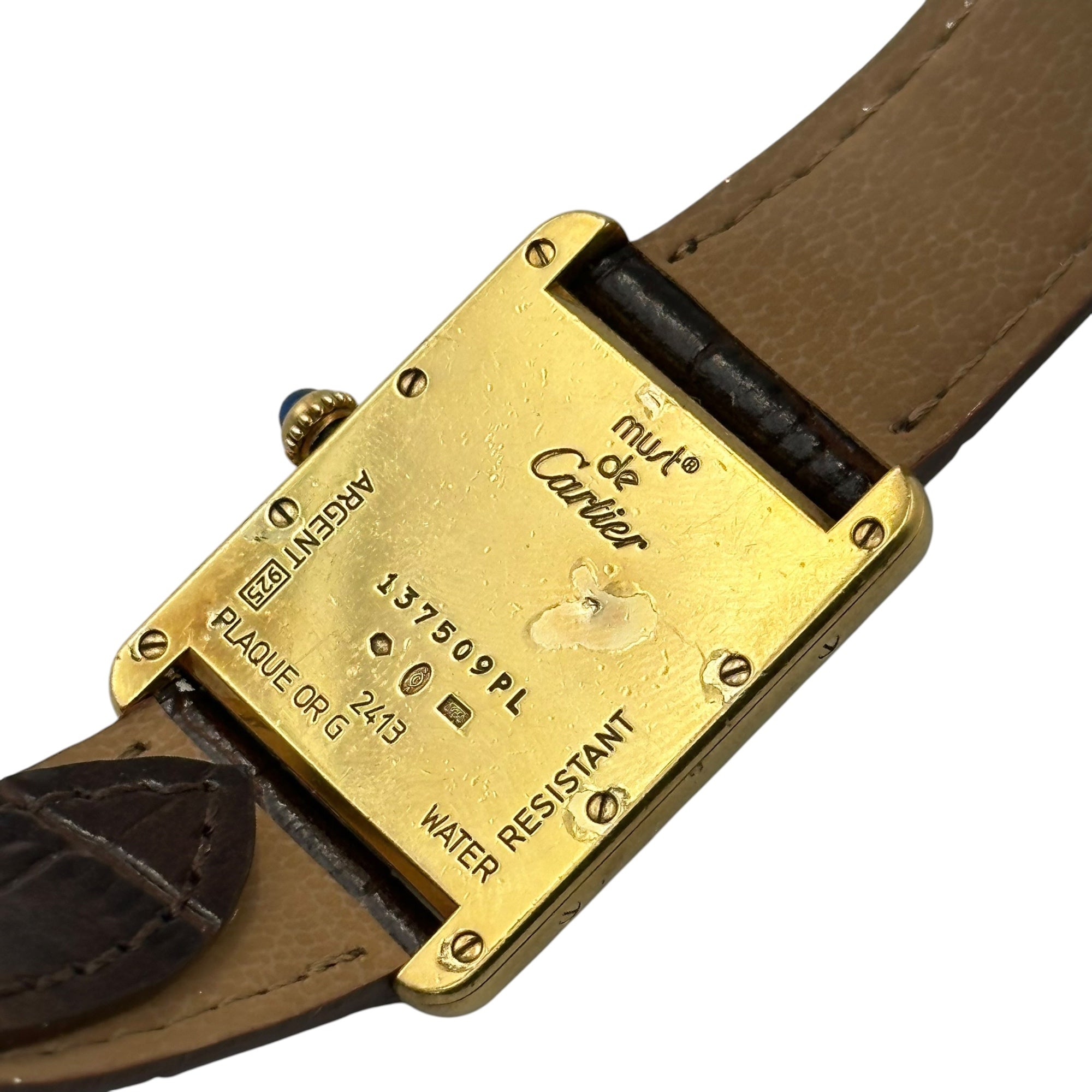 Cartier(カルティエ) 2001's~2002's Must Tank GM Ivory Roman Dial マストタンク クオーツ 腕時計 Ref. 2413 GM(XL) ゴールド 稀少サイズ メンズ着用可 クオーツ