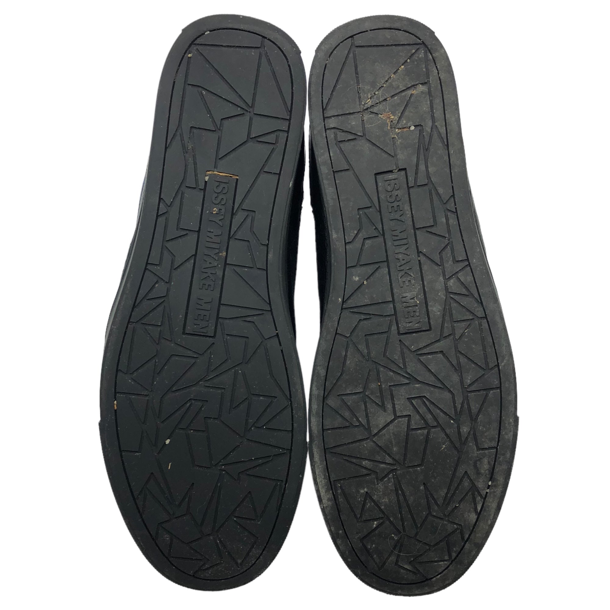 ISSEY MIYAKE MEN(イッセイミヤケメン) Lame coated leather high-cut sneakers ラメ コーティング ハイカット スニーカー ME51/56AJ004 5(28cm程度) ブラック×ブルー
