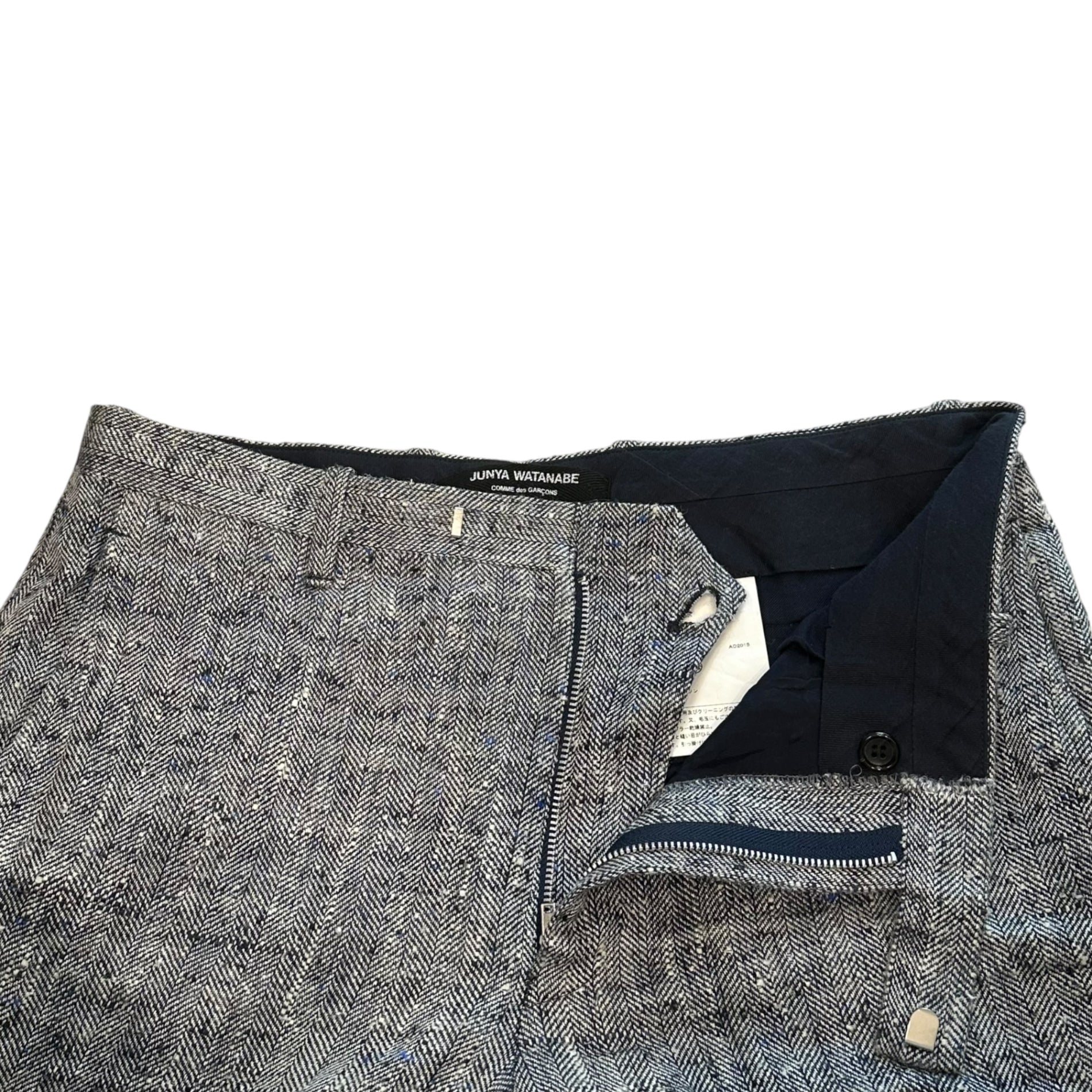 COMME des GARCONS JUNYA WATANABE(コムデギャルソンジュンヤワタナベ) 16SS Rayon Poly Tweed Straight Slacks Pants レーヨン ポリ ツイード ストレート スラックス パンツ JQ-P031 M ネイビー AD2015