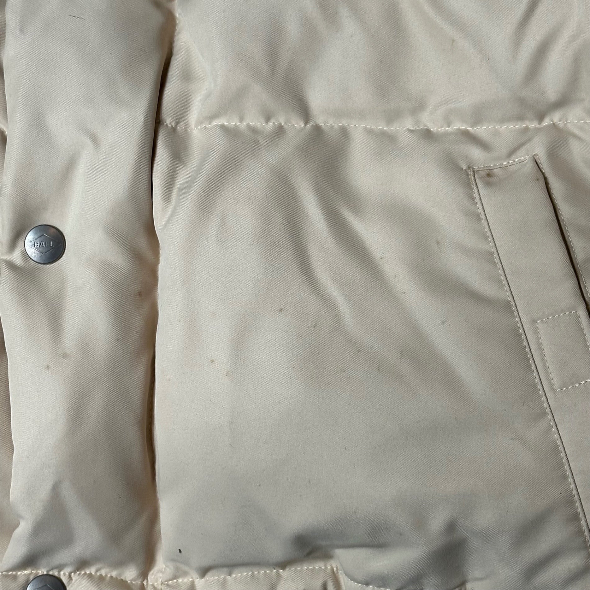 BALL by M&FG(ボール マリテフランソワジルボー) 90's ARCHIVE Fur-Hooded Short-Length Down Jacket アーカイブ ファー フーデッド ショート丈 ダウン ジャケット 48(M-L程度) ベージュ 推定90年代 ヴィンテージ