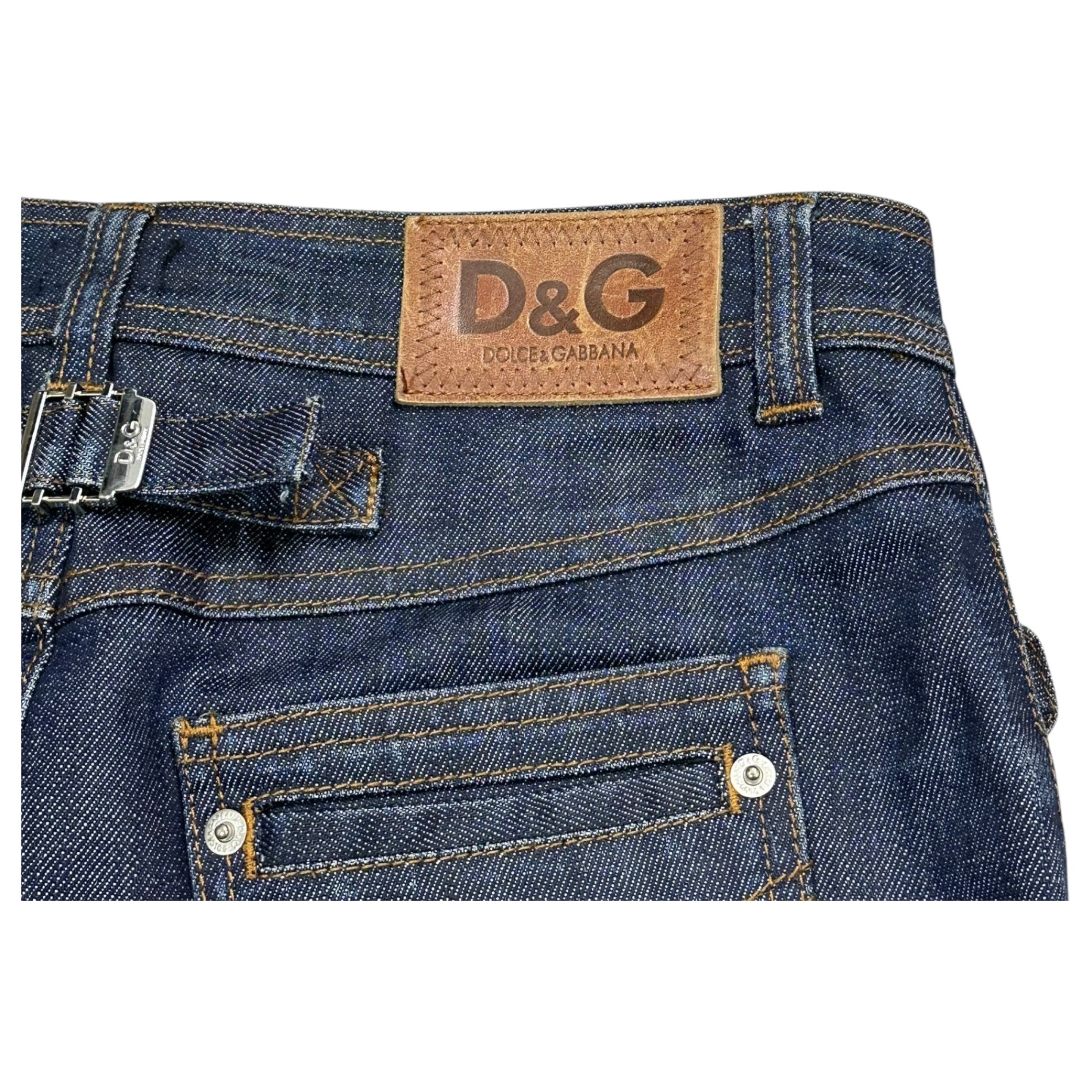D&G(ディー&ジードルガバドルチェ&ガッバーナ) Gimmick Pocket Denim Mini Skirt ギミック ポケット デニム ミニ スカート SI0331/SD412 24 インディゴ
