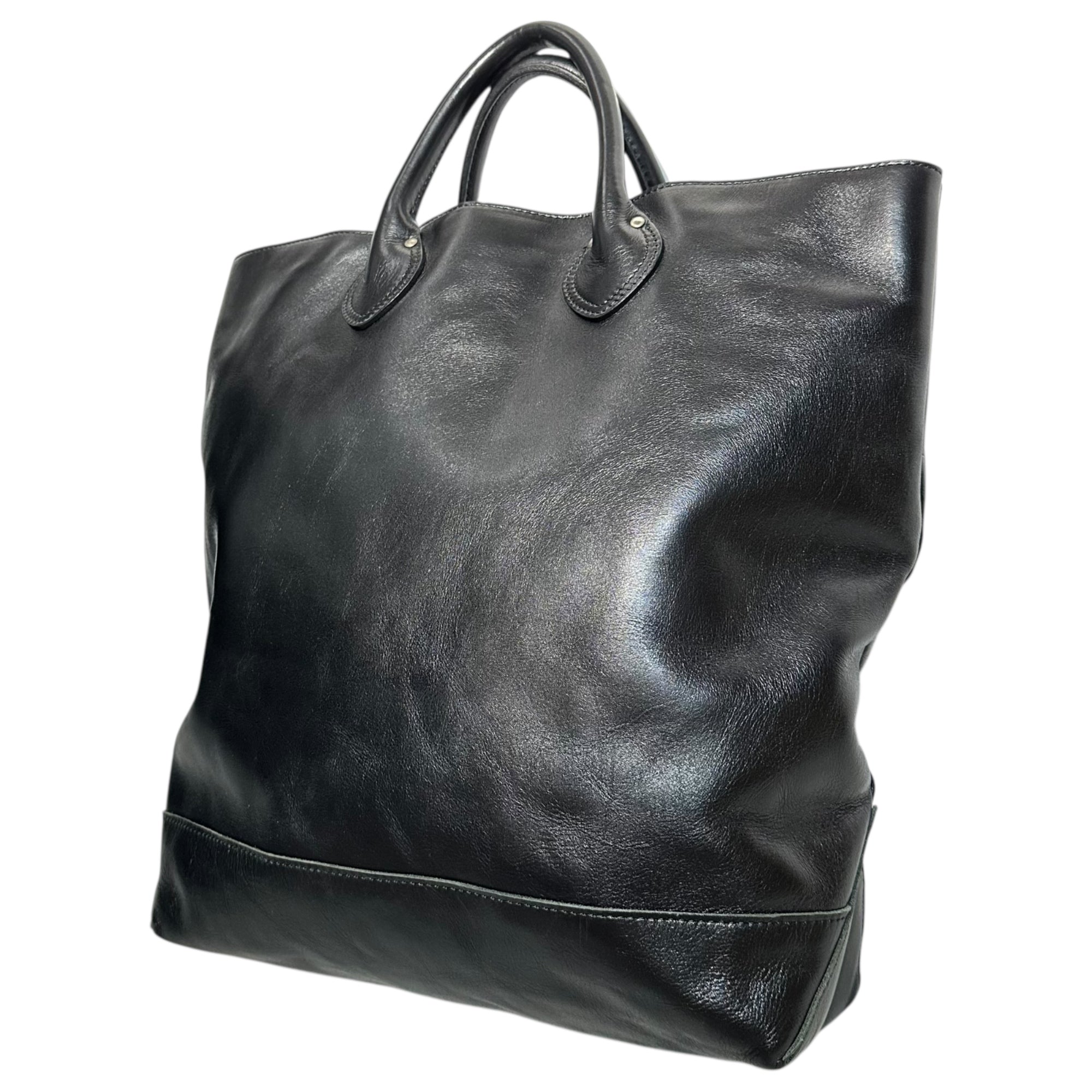 COMME des GARCONS JUNYA WATANABE(コムデギャルソンジュンヤワタナベ) Buffalo Check Lining Cow Leather Tote Bag バッファローチェック ライニング カウ レザー トート バッグ JH-K 205 ブラック