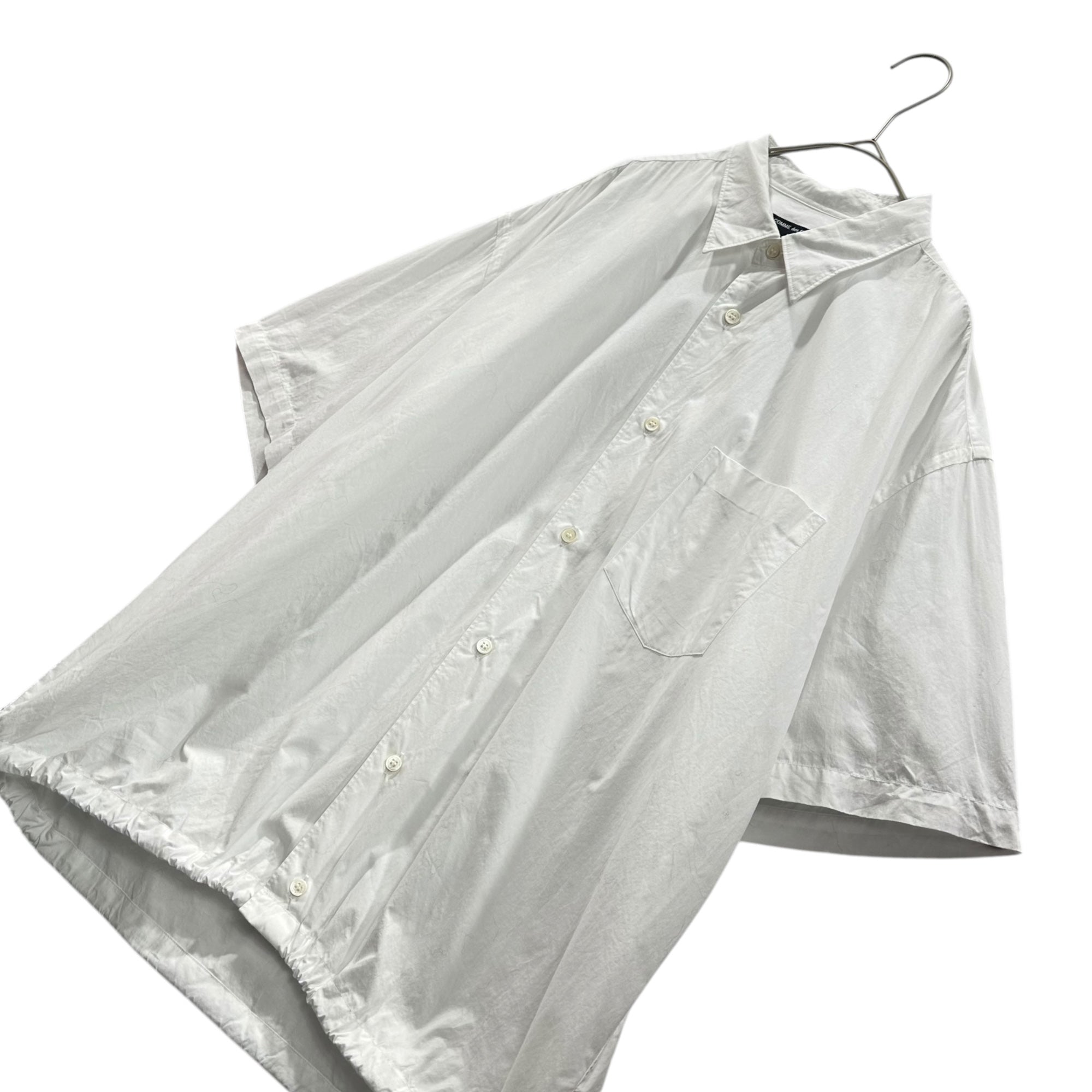 COMME des GARCONS HOMME(コムデギャルソンオム) 24SS Cotton Broadcloth Drawstring S/S Shirt 綿 ブロード ドローコード 半袖 シャツ HM-B023 S ホワイト AD2023