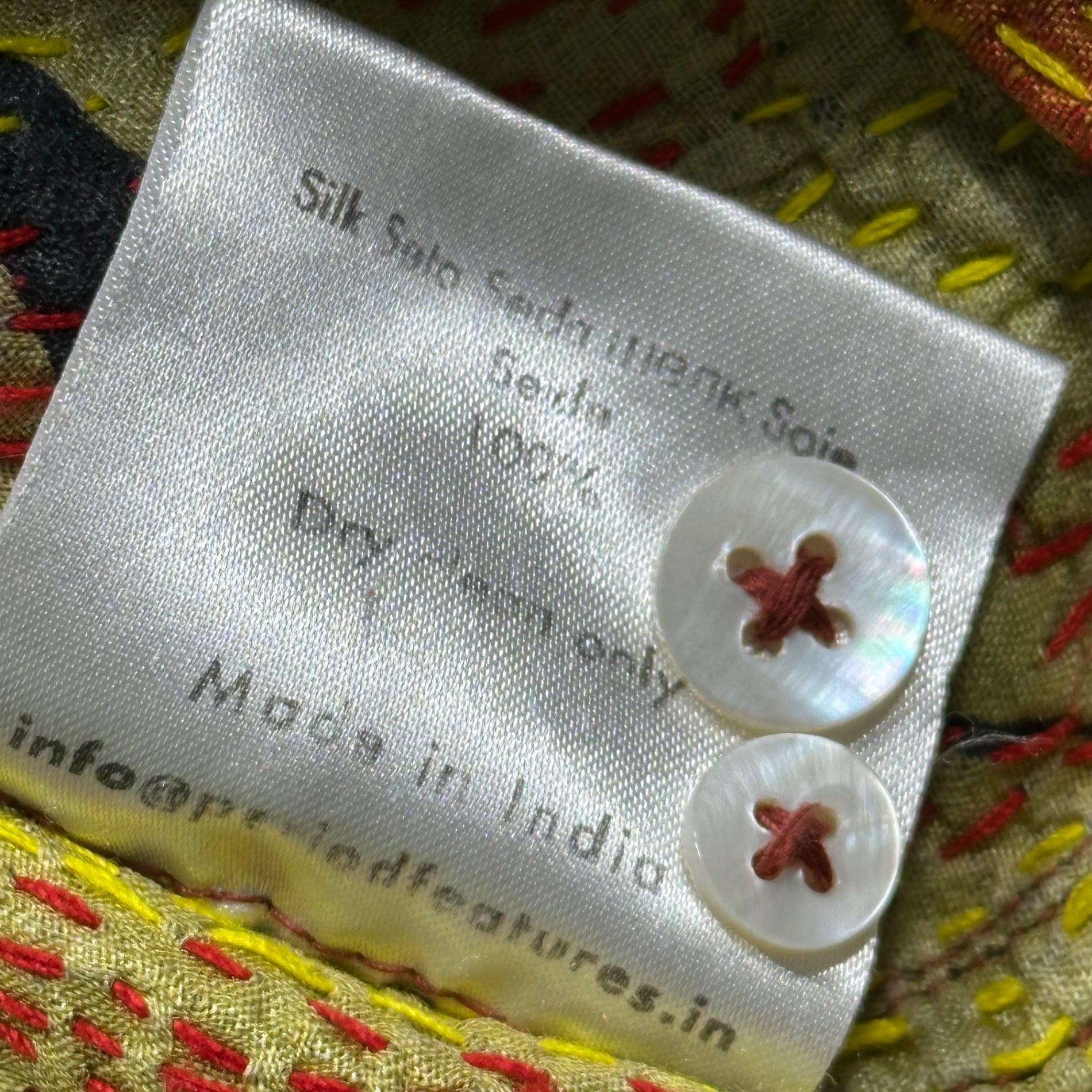PERIOD FEATURES(ピリオドフィーチャーズ) Sashiko Silk Patchwork Shirt 刺し子 シルク パッチワーク シャツ J22022-3 表記無(FREE) マルチ
