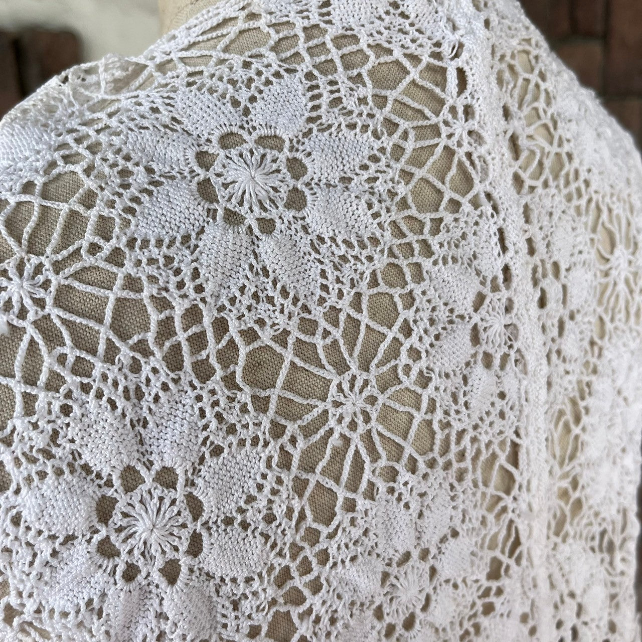 vintage(ヴィンテージ) 40’s~ lace stich short bolero レース編みのショートボレロ カーディガン 表記無し(Mサイズ程度) ホワイト