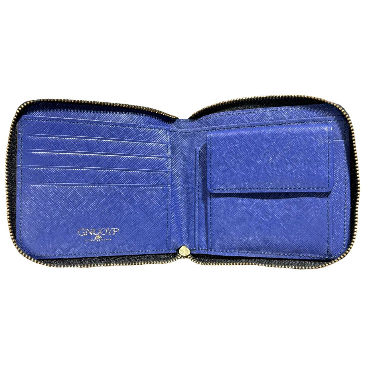 GNUOYP(ニュピ) Round zipper camouflage quilted wallet ラウンドファスナー カモフラ コンパクト ウォレット カーキ 2つ折り 財布